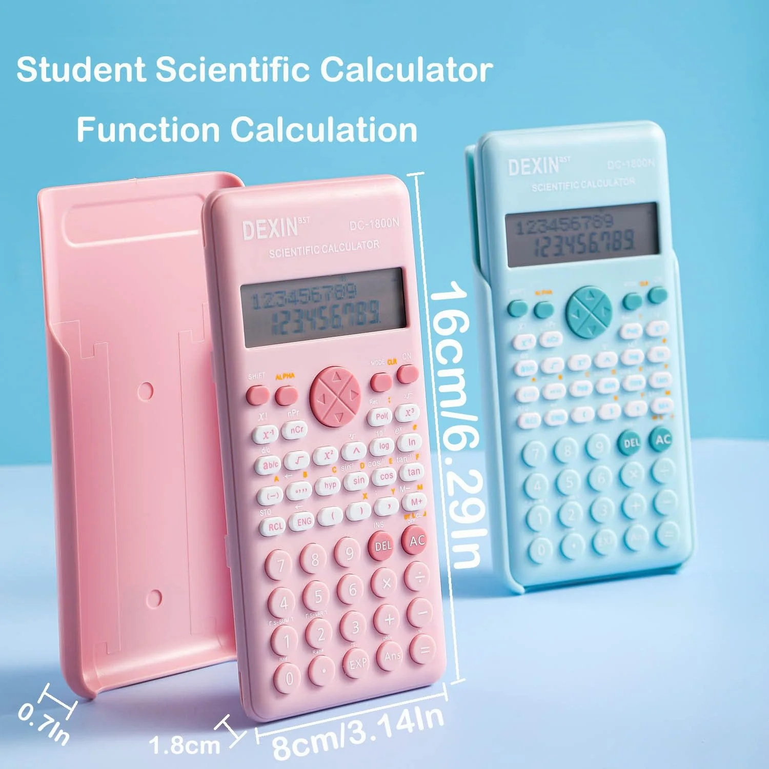 Scientific Calculators for Students, 240 Functions 2-Line Standard Scientific Calculator, Cute School Office Supplies，Math Calculator for School (Pink) - Image 3