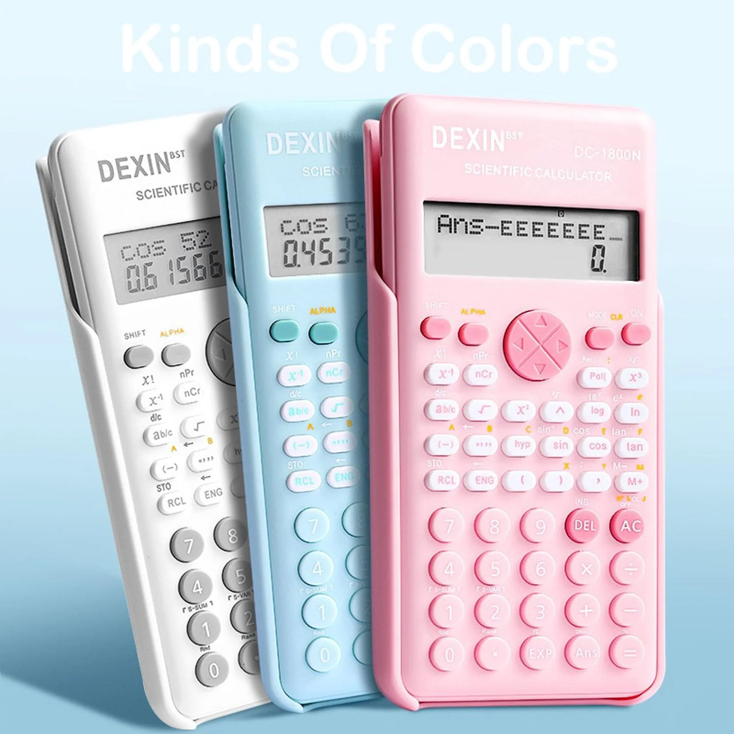 Scientific Calculators for Students, 240 Functions 2-Line Standard Scientific Calculator, Cute School Office Supplies，Math Calculator for School (Pink) - Image 5