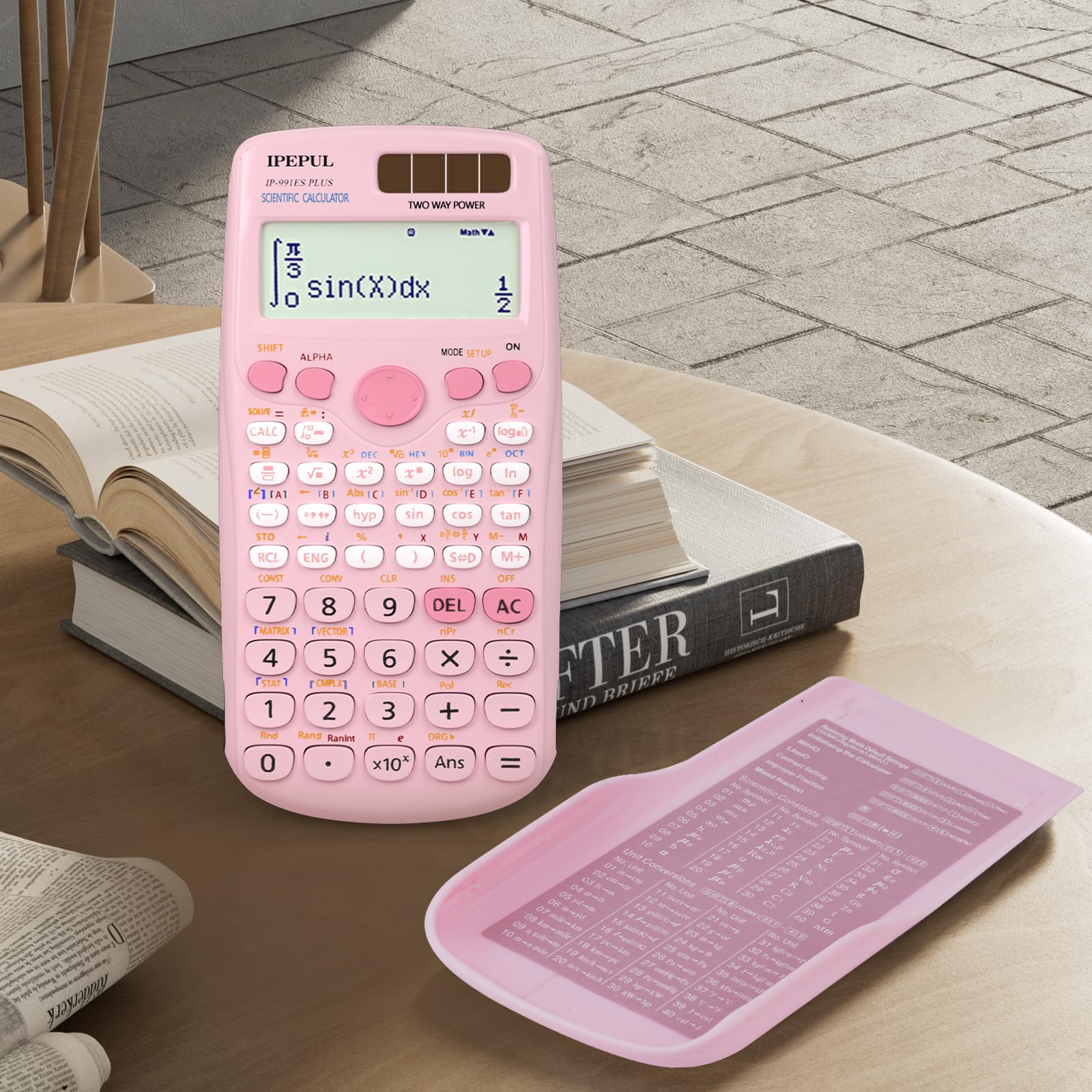 Scientific Calculators, IPepul Pink Math Calculator with 417 Function, Solar Battery Power and 4-Line Display, School Supplies for Middle High College Students Teachers (Pink 991ES Plus) - Image 7