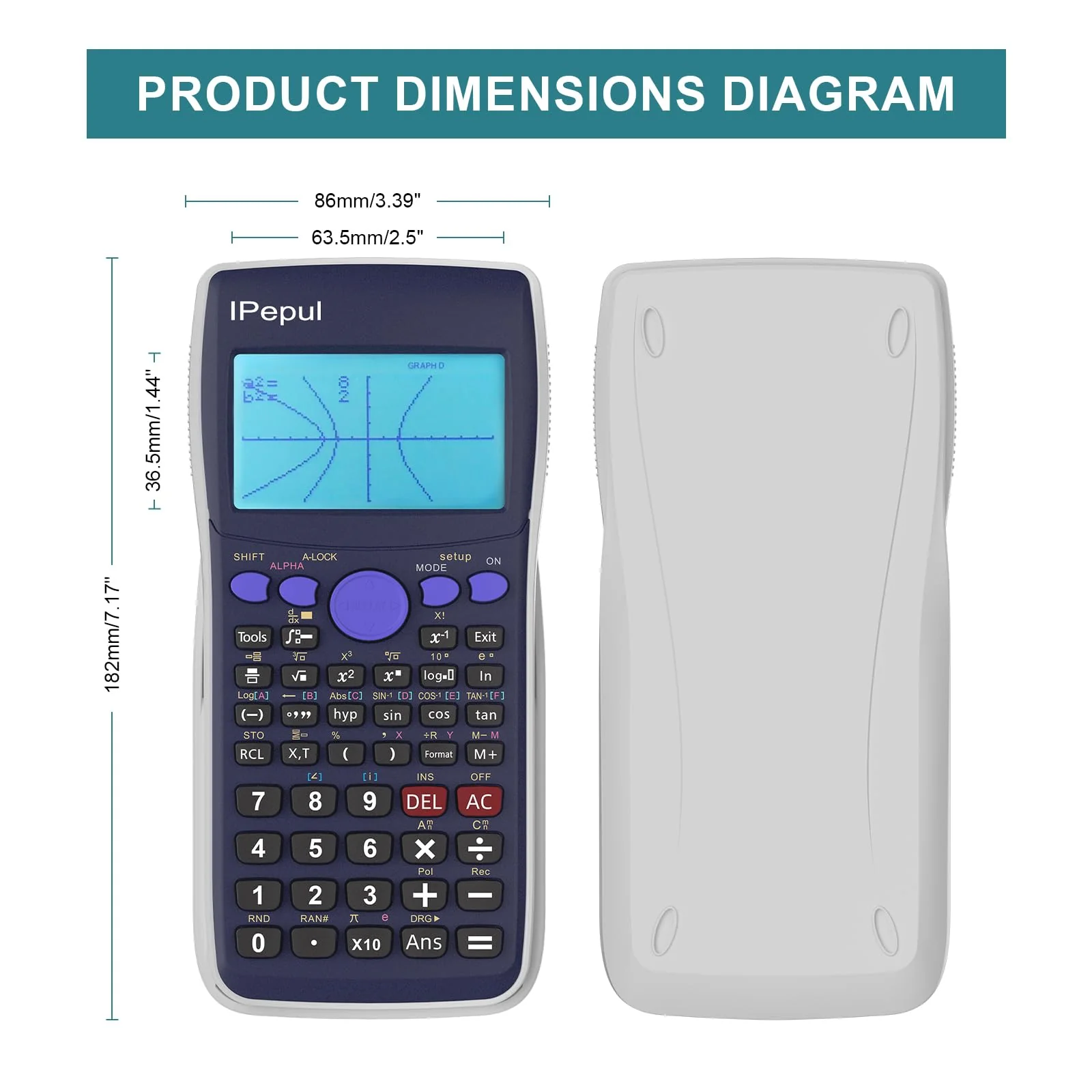 Scientific Calculators with Graphing Calculator, Ipepul Desktop Math Calculator for College Students,10 Modes/ 4 Graphing Functions, School Supplies for Middle High School Teachers Office - Image 2