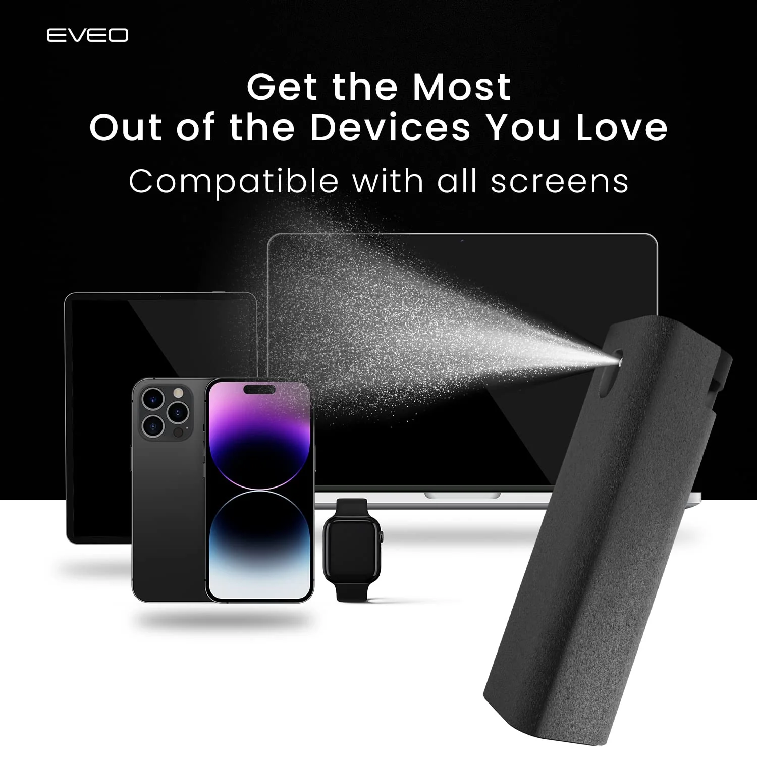Screen Cleaner Spray and Wipe by EVEO - Computer Screen Cleaner, Laptop Screen Cleaner, Car Screen Cleaner, iPad Screen Cleaner, iPhone 2in1 Touchscreen Mist Cleaner - 2 Pack (Grey & Rose Gold) Grey & Rose Gold - Image 8