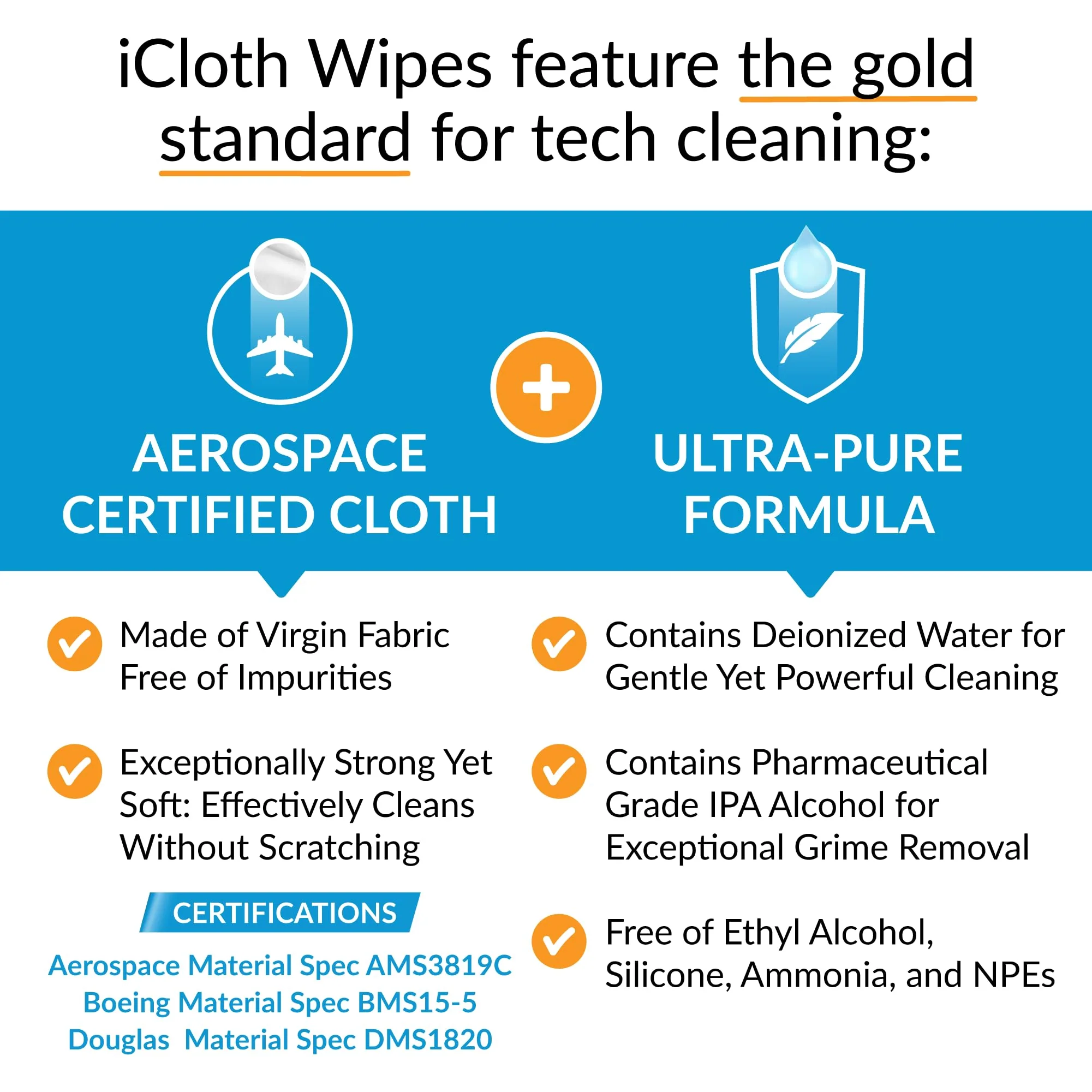 Screen Cleaner Wipes by iCloth – Individually Wrapped – Travel Size – Streak-Free – Clean Your Phone, iPad, Laptop, Computer Screen and More – 24 Wipes (5" x 7") 24 Count (Pack of 1) - Image 5