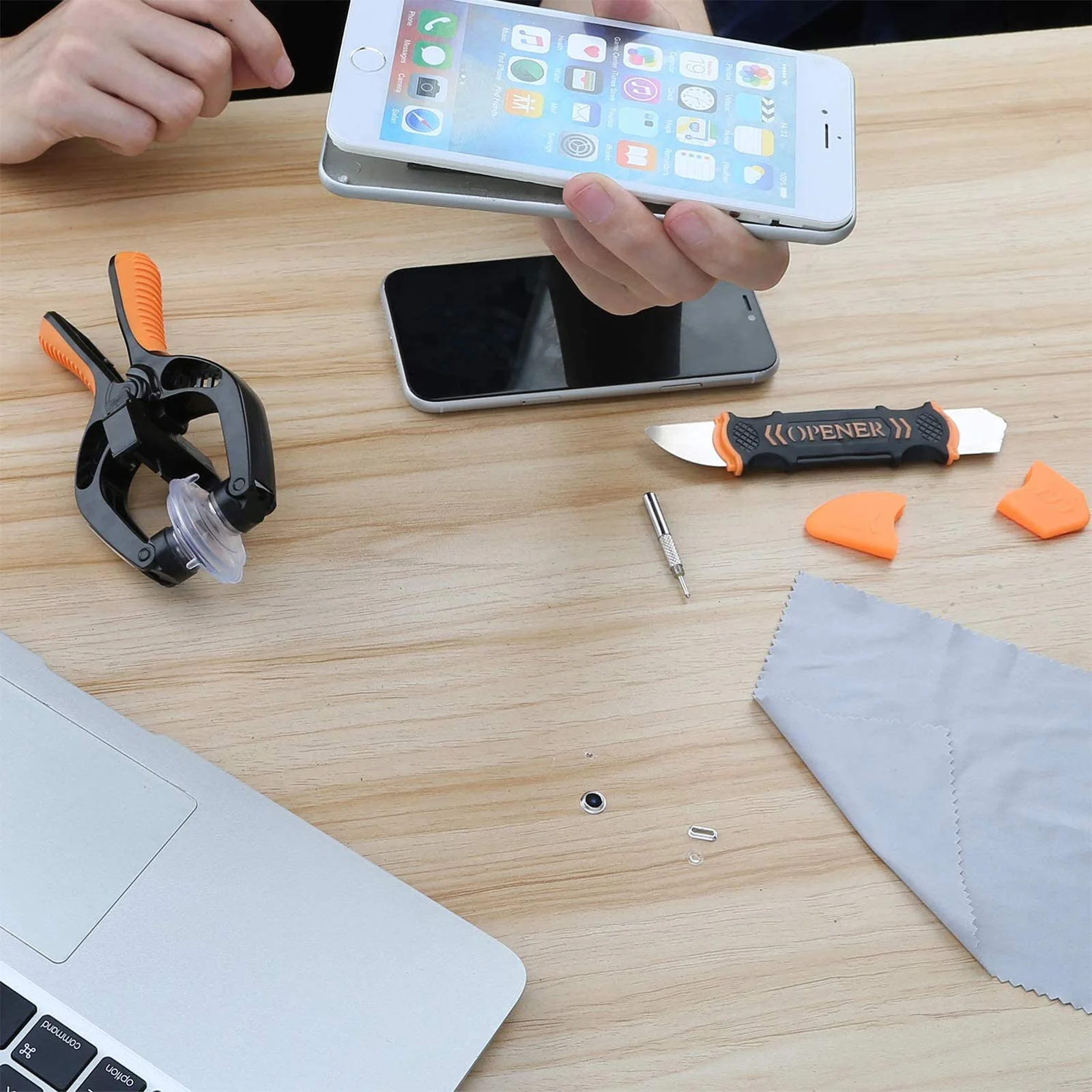 Screen Opening Tool 2 PCS Opening Pliers Cellphone Suction Cup Screen Repair Kit for Mobile Phone Tablet Laptop - Image 6