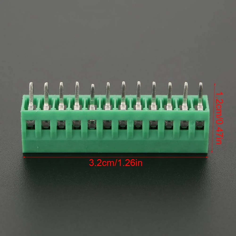 Screw Terminals 10 Pieces/Set 12 Pin 2.54 mm Pitch PCB Screw Terminal Block Connector Screw Terminal Block Earth Terminal Strips for PCB Wiring etc - Image 6