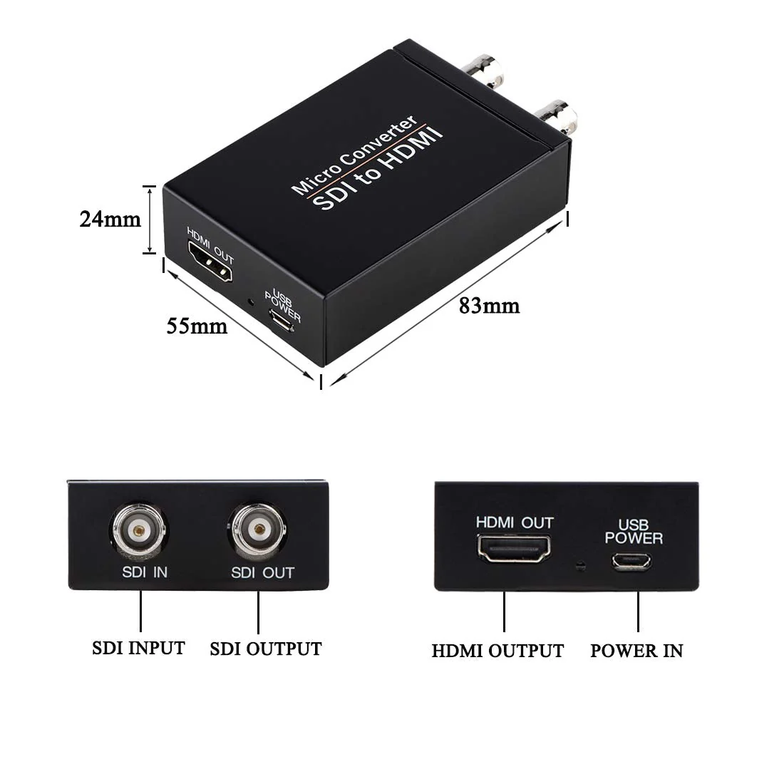 SDI to HDMI Converter, 3G-SDI/HD-SDI/SD-SDI to HDMI Adapter, Auto Format Detection SDI to HDMI Video Converter Stereo Audio De-embedder - Image 7