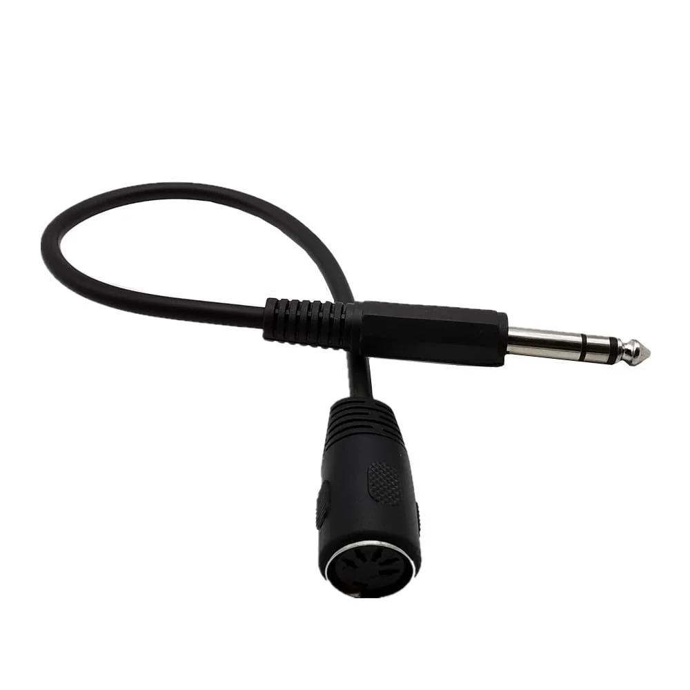 Seadream DIN 5 Pin Female to 6.35mm Male Adapter Cable,6.35mm 1/4" Jack Plug to 5 PIN MIDI DIN Female Socket TRS Stereo Audio Extension Cable for Microphone Sound Output 30cm - Image 2