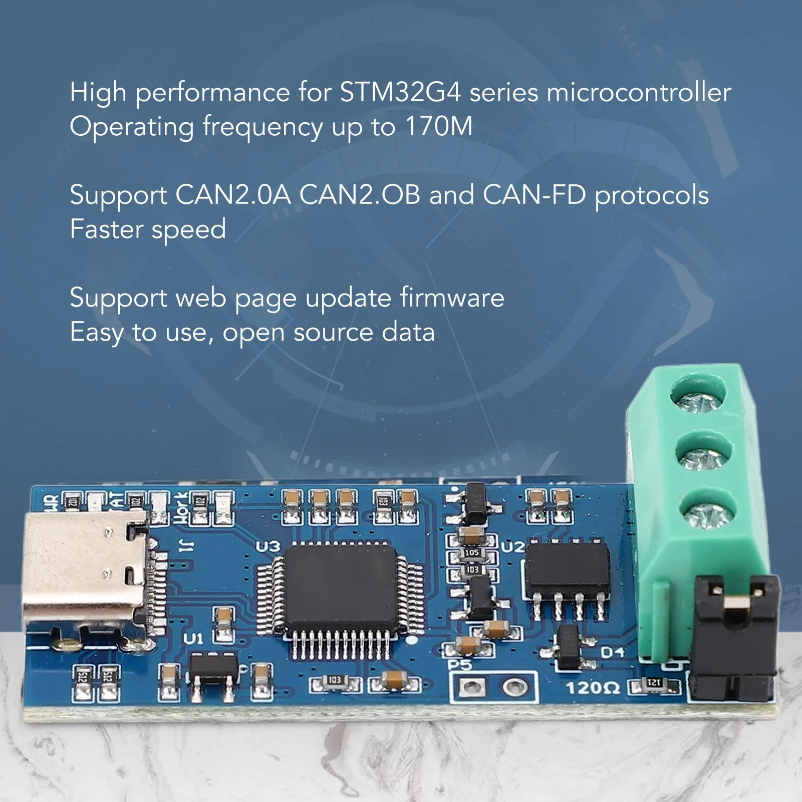 SEAFRONT USB to CAN Module Type C Power Supply Converter Adapter for CAN 2.0A CAN 2.0B CAN FD Protocol Bus Analyzer V2.0 LED Display High Performance - Image 4