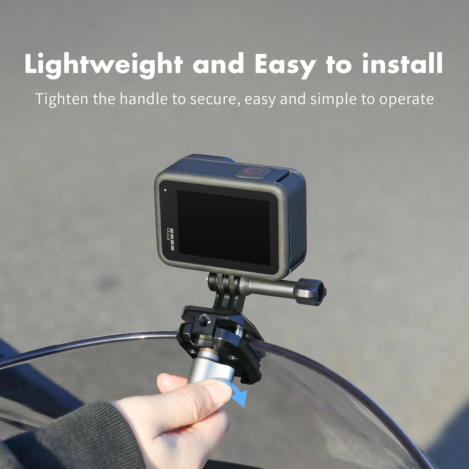 SEASKY M01 Motorcycle Motorbike Windscreen Clamp Mount Accessories for Gopro Hero 13 12 11 10 9 8 7 DJI Action 6 5 4 3 for insta360 X5 X4 X3 X2 X RS Sports Action Camera Aluminum Alloy - Image 8