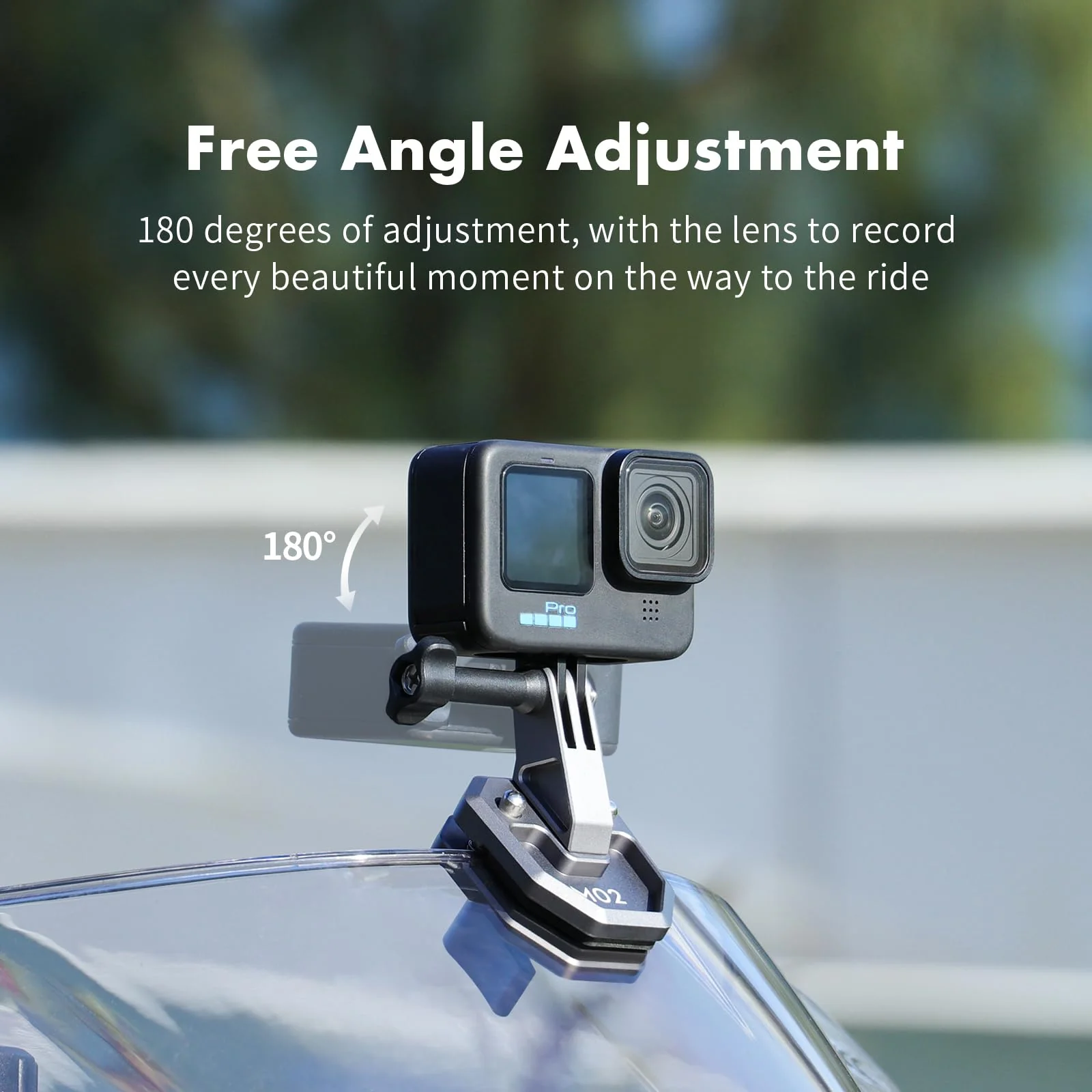 SEASKY M02 Motorbike Motorcycle Windscreen Clamp Mount Accessories All Aluminum CNC for Gopro Hero 13 12 11 10 9 8 7 for DJI Action 6 5 4 3 2 for insta360 Ace Pro 2 Sports Action Camera - Image 4