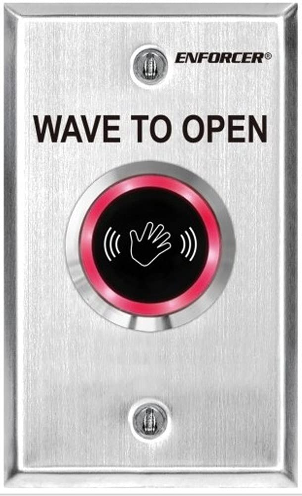 Seco-Larm SD-9263-KSQ Outdoor Wave-to-Open Sensor, Single-Gang with English Message; Adjustable Sensor Range Up to 7" (18cm); 1.2A Relay, Adjustable Trigger Duration 0.8~30 Seconds or Toggle - Image 2