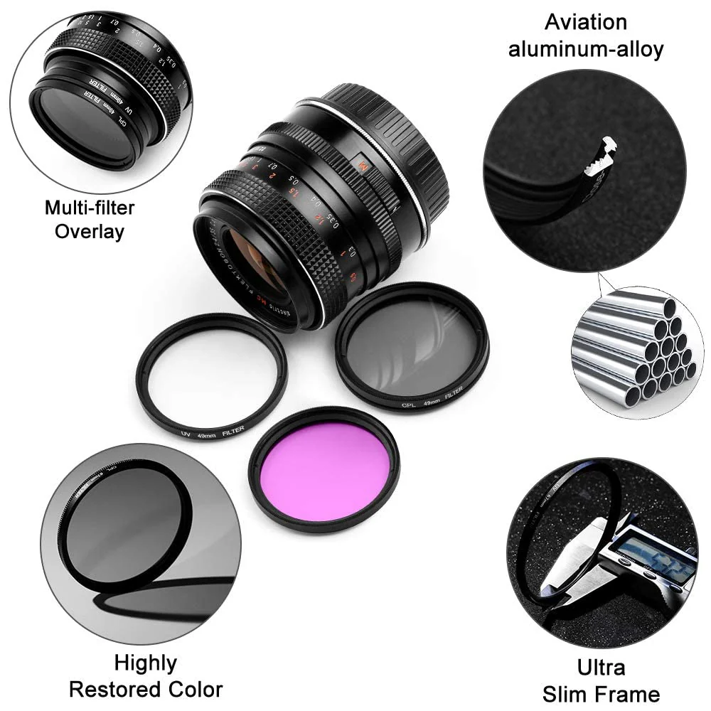 Sedremm 67mm Filter Kit Universal UV CPL FLD Filter Set with UV Protection, Circular Polarizing, Fluorescent Filter and Lens Cap Replacement for Canon, Nikon, Sony, Pentax, Olympus, Fuji Camera 67 - Image 2