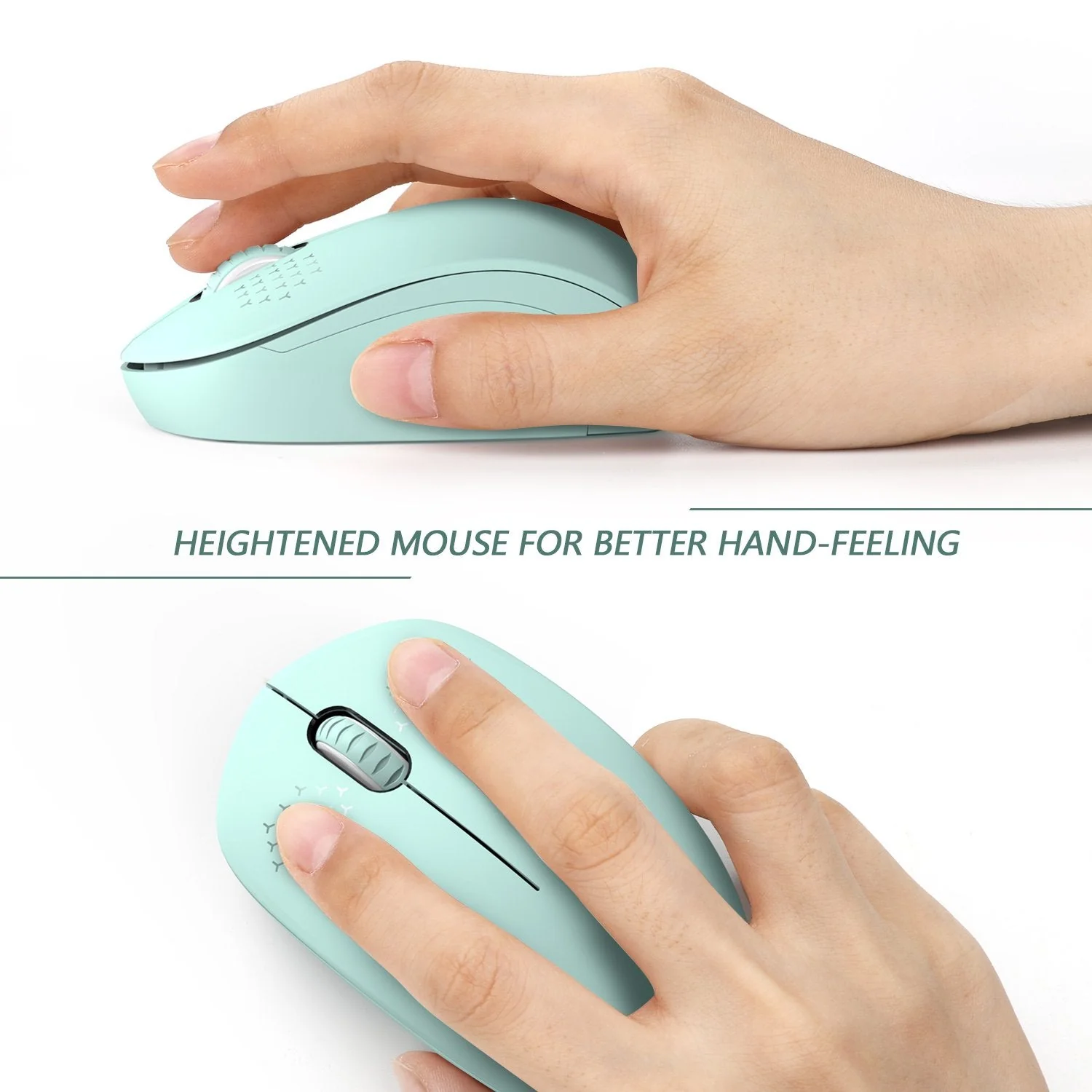 seenda Wireless Mouse, 2.4G Noiseless Mouse with USB Receiver - Portable Computer Mice for PC, Tablet, Laptop with Windows System - Mint Green A Green - Image 4