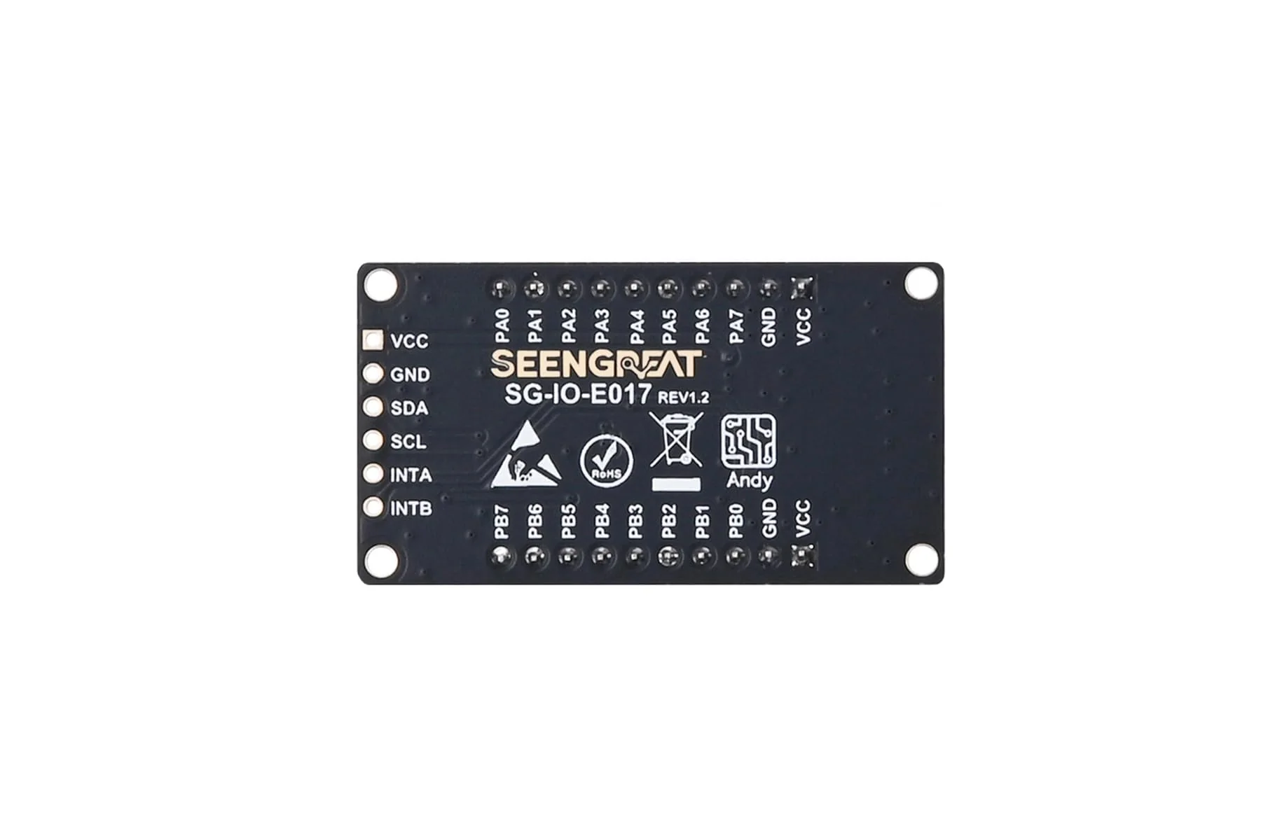 SEENGREAT MCP23017 IO Expander Module I2C Interface Expands 16 I/O Pins for Ardui/Stm32/Raspberry Pi Zero W Zero WH 2B 3B 3B+ 4B, 3.3V and 5V Levels, 3-Digit DIP Switch - Image 3