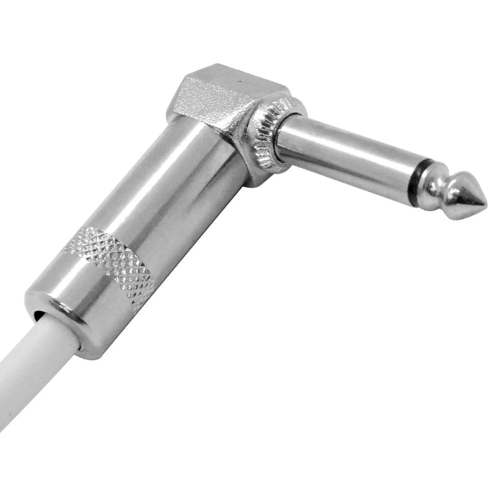 Seismic Audio - SAGC20R-White - 20 Foot White 1/4 Inch TS Right Angle to Straight Guitar Cable 20' Instrument 1/4" Guitar Cord - Image 2