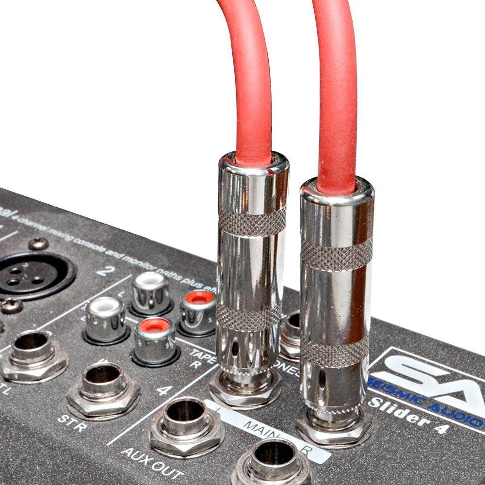 Seismic Audio - SASTSX-6-Multi - 8 Pack of 6 Foot Multi-Color 1/4 Inch TS Patch Cables - 6' Professional Audio DJ Unbalanced 1/4" Patch Cords - Image 4