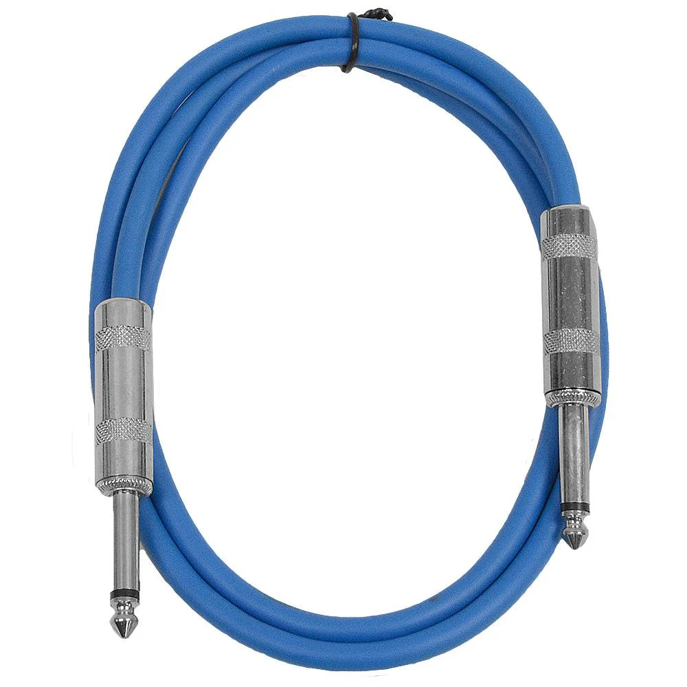 Seismic Audio Speakers Guitar Cables, TS ¼” Guitar Cables, Blue, 3 Feet 3 Foot - Image 2