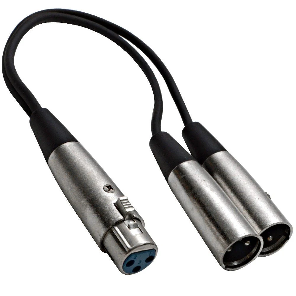 Seismic Audio Speakers Splitter Patch Cable, 1 XLR Female to 2 XLR Male, 1 Foot, Pack of 4 - Image 2