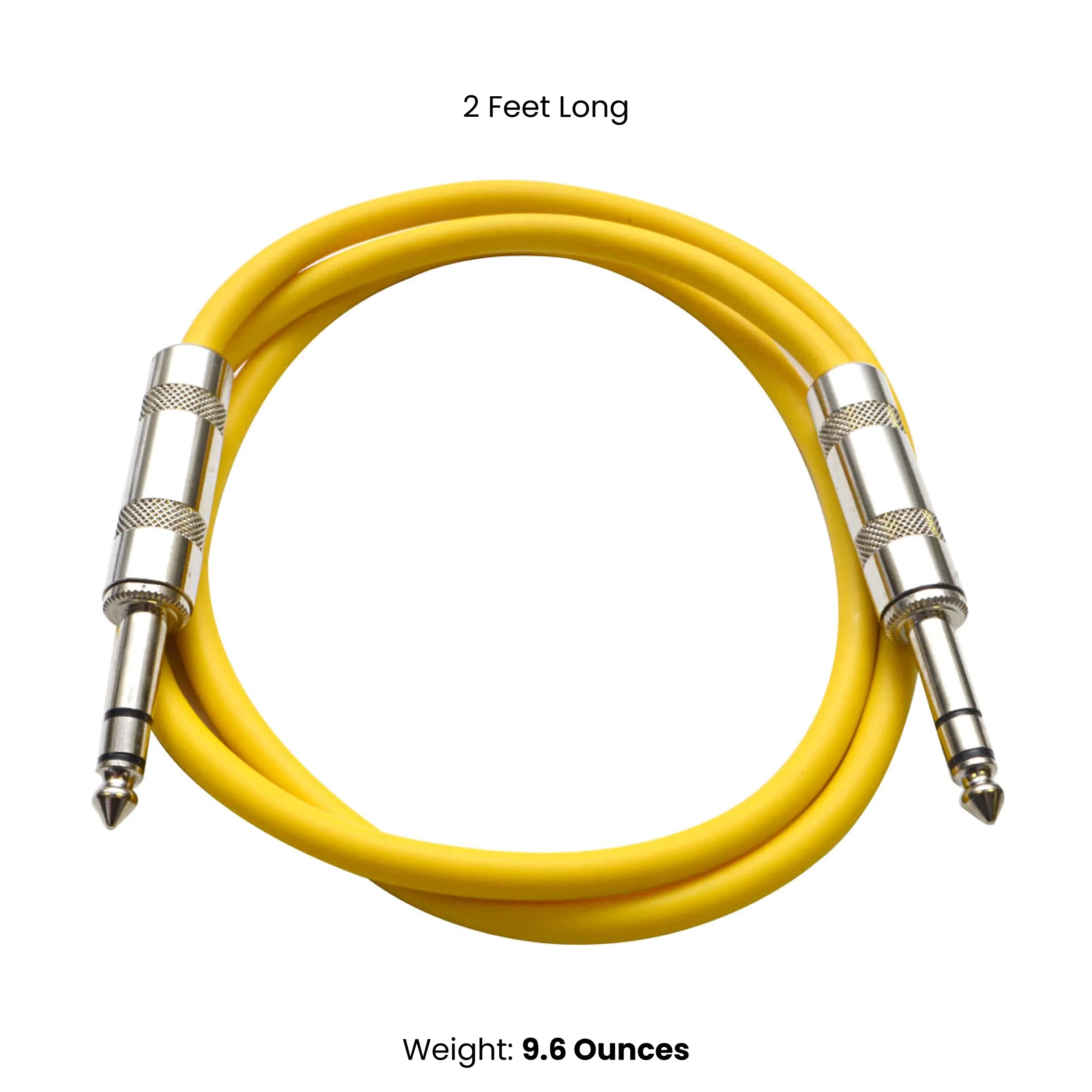 Seismic Audio Speakers ¼” to ¼” TRS Patch Cables, 2 Foot Patch Cables, Pack of 6, Multi Color - Image 2