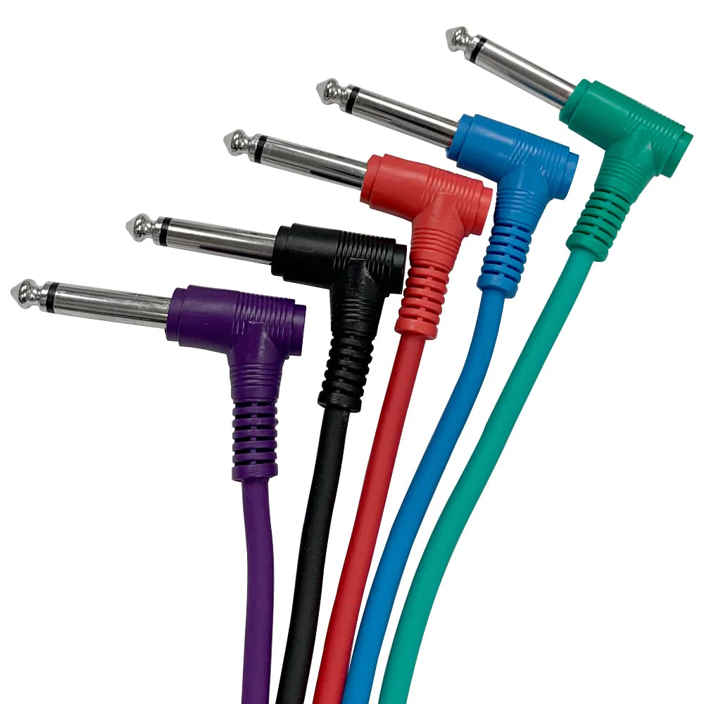 Seismic Audio Speakers ¼” TS Right Angle Patch Cables, Multi Colored Guitar Cables, 1.5 Feet, Pack of 10 - Image 2
