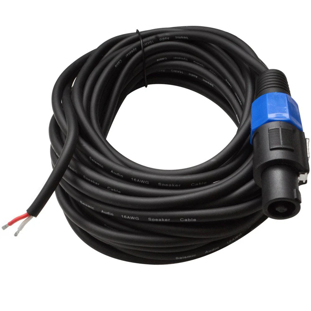 Seismic Audio - SPRW35 (2 Pack)- 35 Foot Raw Wire to Speakon Speaker Cable - 16 Guage - PA/DJ/Home Audio - Image 2