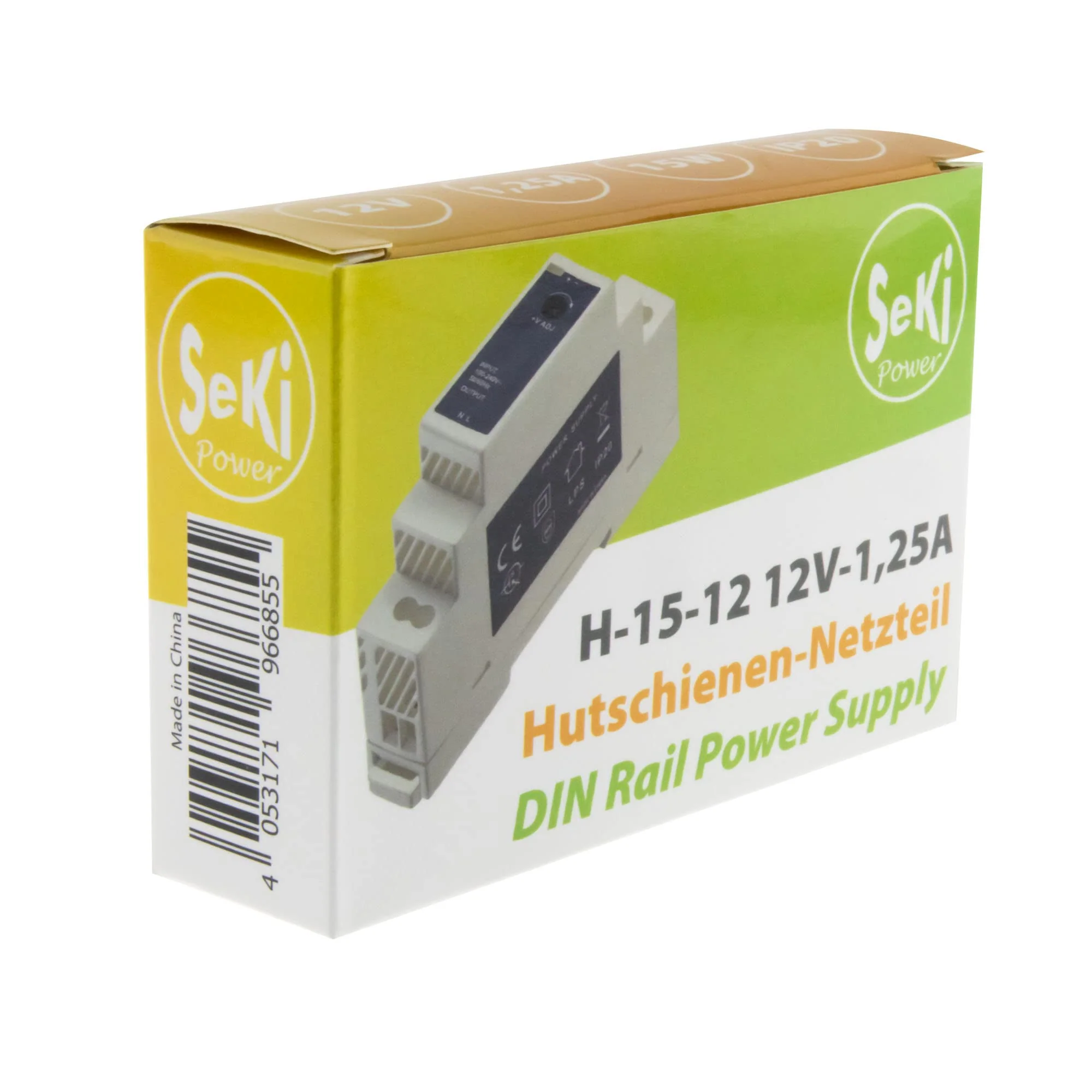SeKi DIN Rail Power Supply H-15-12 - 12V - 1.25A - 15W DIN Rail - DIN Rail Power Supply 15 watts (1.25 A) Single - Image 3