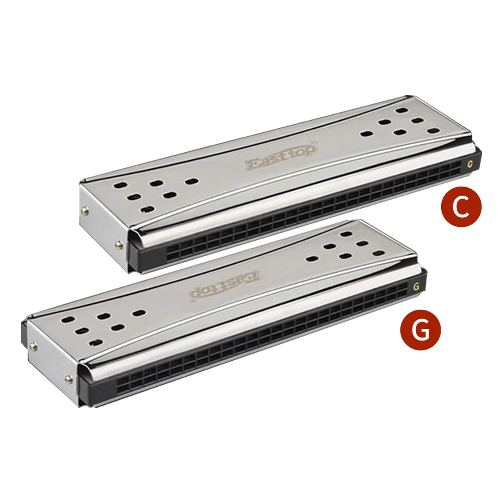 Selected Reeds 24Holes Double-sided Double-tone Harmonica, Advanced C-tone G-tone Polyphonic Harmonica for Beginners, Adults and Students with Wooden Box (24holes) - Image 2