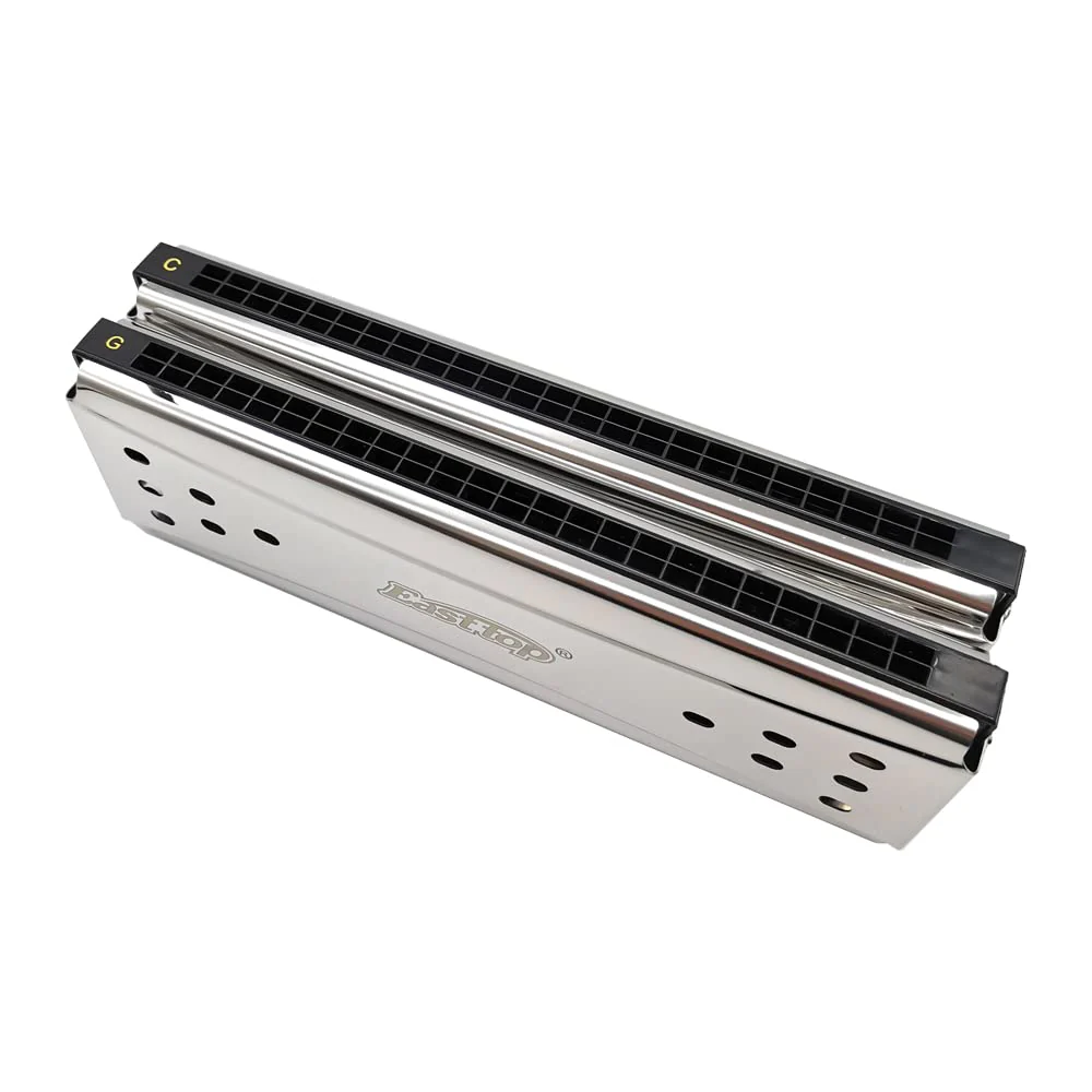 Selected Reeds 24Holes Double-sided Double-tone Harmonica, Advanced C-tone G-tone Polyphonic Harmonica for Beginners, Adults and Students with Wooden Box (24holes) - Image 3