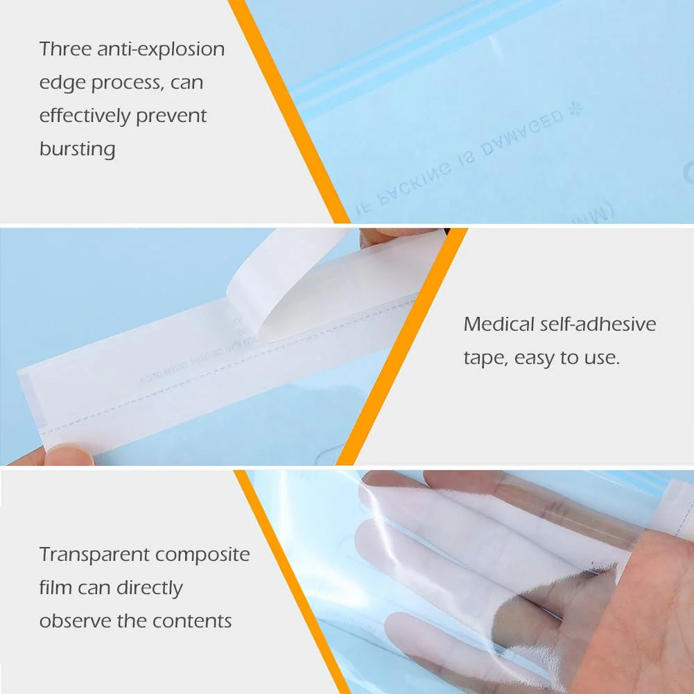 Self-Adhesive Sterilisation Bags, Pack of 100 Self-Sealing Sterilisation Bags, 90 x 260 mm Disposable Sterilisation Bags, Self-Sealing Bag, Sterilisation Bags, Autoclave Steriliser Bag - Image 5