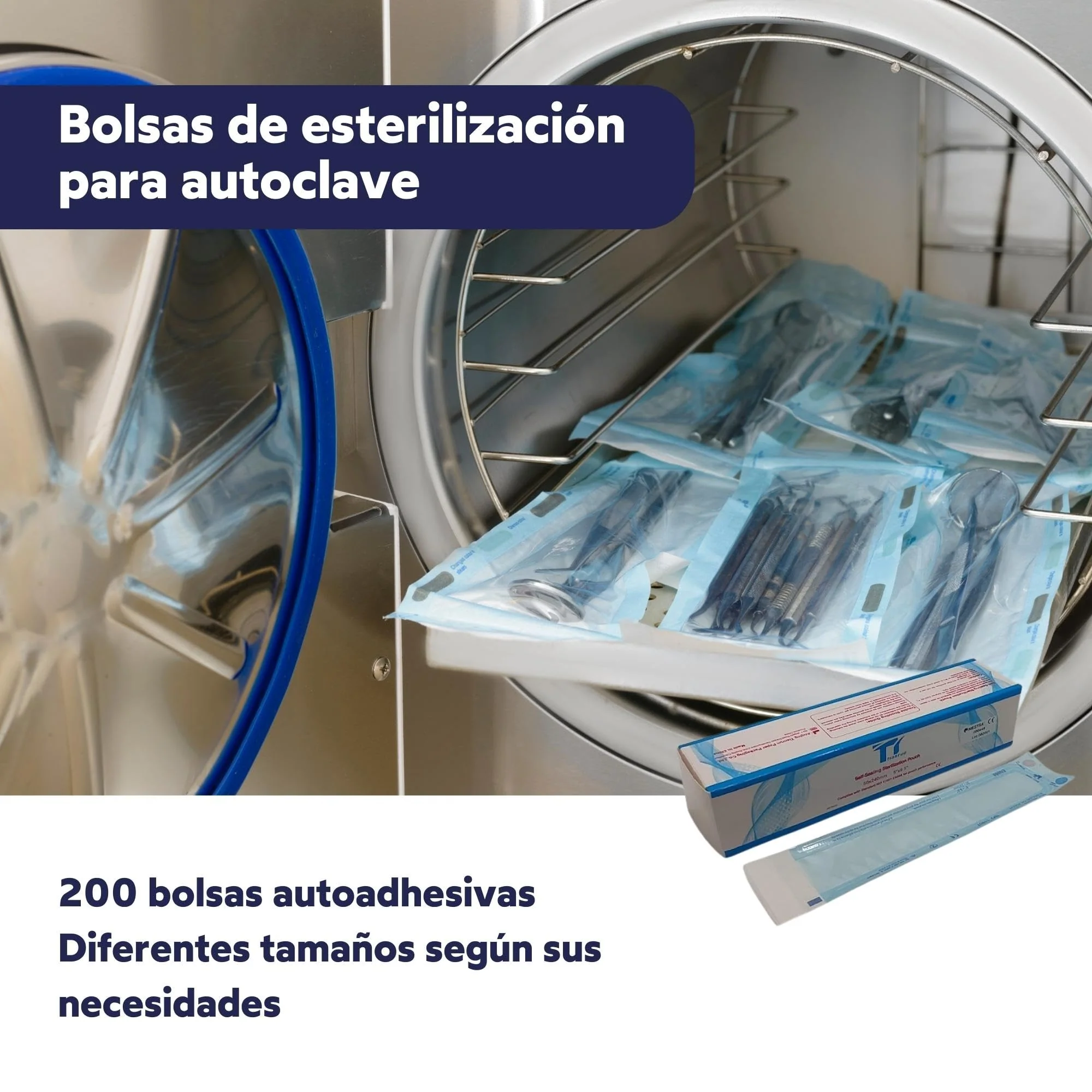 Self Adhesive Sterilization Bags, 200 Pieces Self Sealing Sterilization Bags for Dental Tools, Tattoos or Manicures (90x260mm) 90*260mm - Image 4