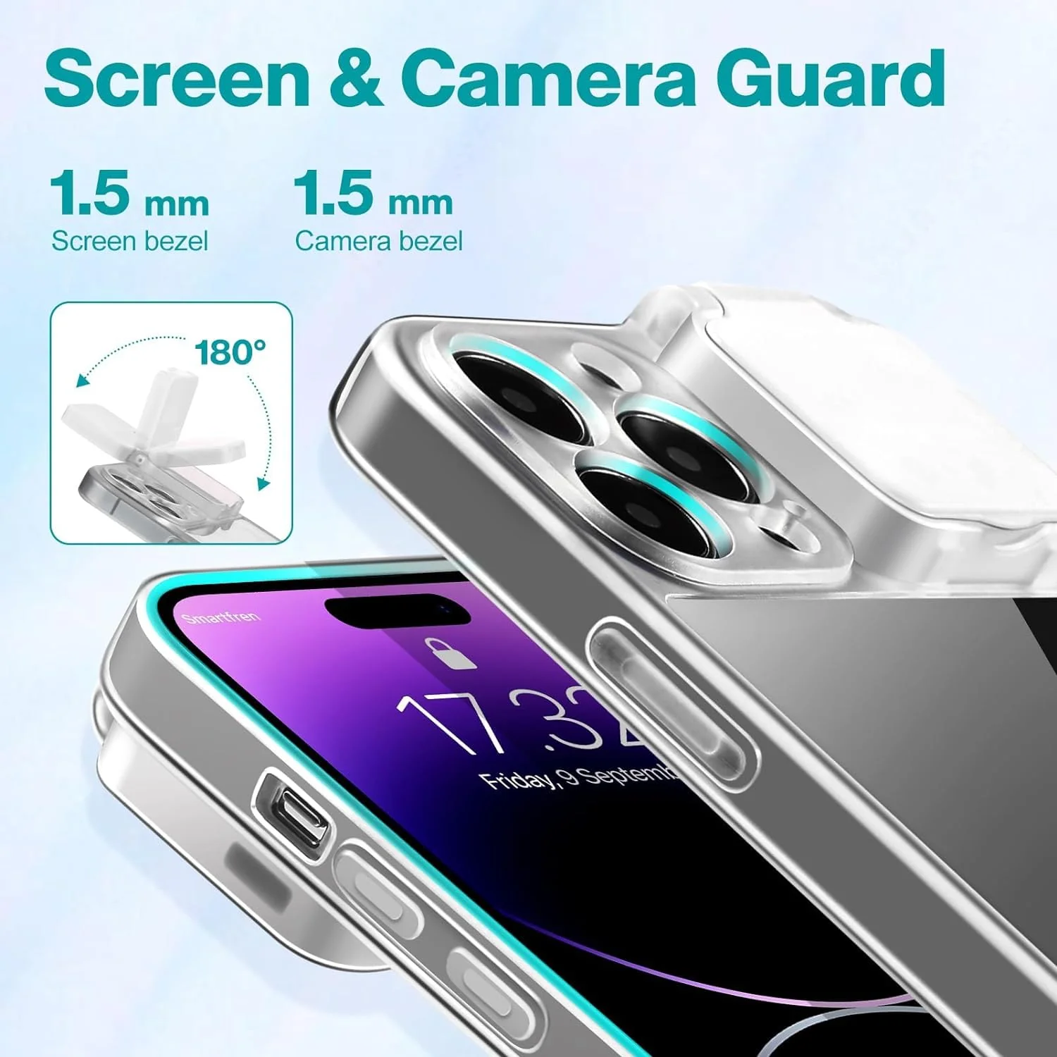 Selfie Light for iPhone 15 Pro Max Case with LED Built-in Light-Up Rechargeable for TIK Tok/Stream/Makeup/Live/Video- Selfie (2 Models, 3 Level Brightness) (Clear, for iPhone 15 Pro Max) Clear - Image 5