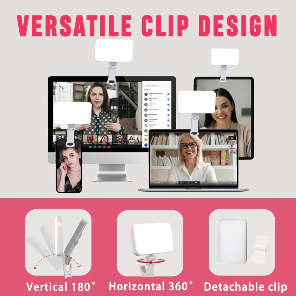 Selfie Light for Phone, 66 LED Phone Light with Rechargeable Clip and Adjusted 3 Light Modes, 2000mAh Video Light for iPhone iPad, Laptop, Makeup, TikTok, Selfie, Vlog, Video Conference white - Image 4