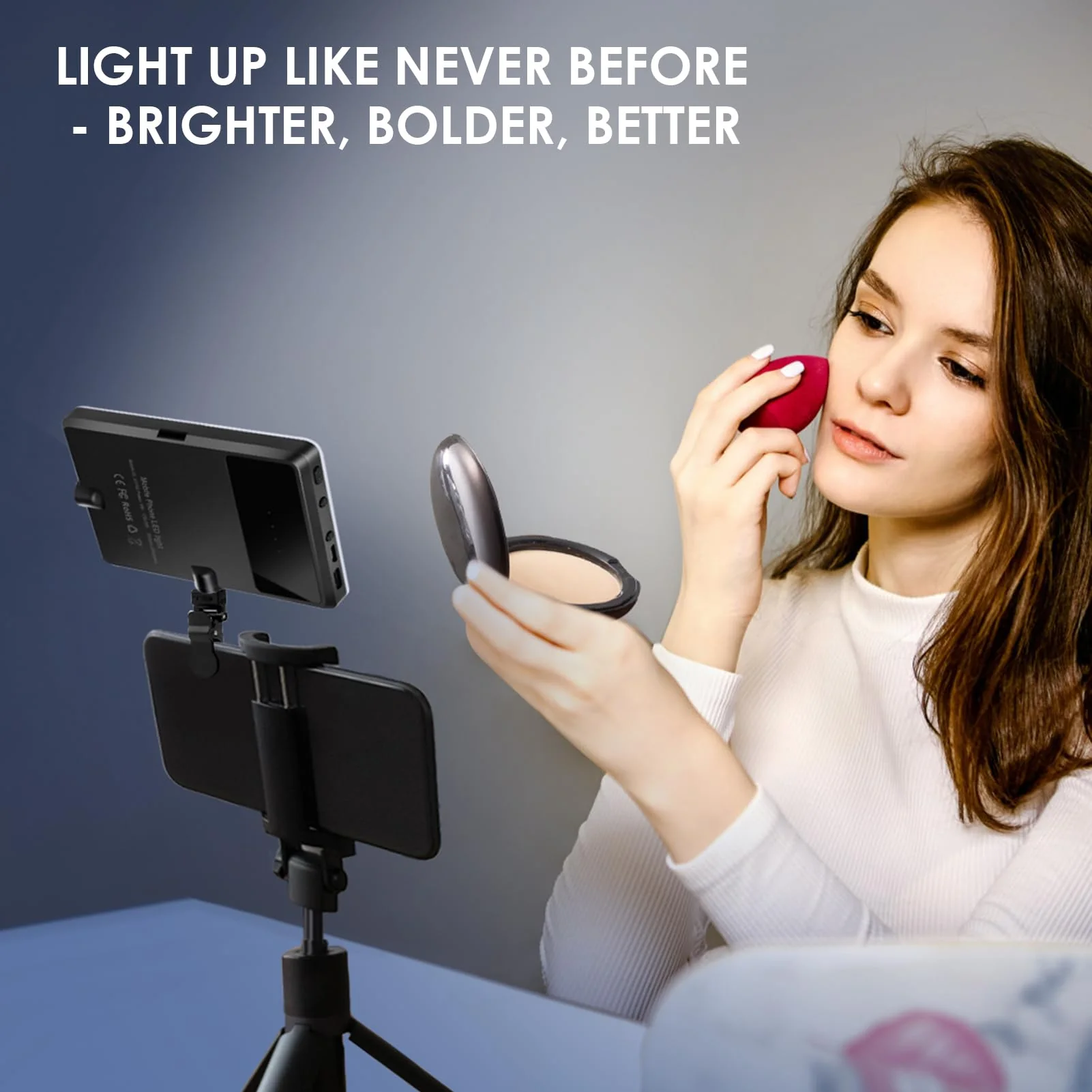Selfie Light Portable Phone Light, Eagerey 60 LED Rechargeable Fill Light with Front & Back Clip, CRI 95, 3 Light Modes, Clip on Light for TikTok Tablet/Laptop, iPad, Conference Vlog Video Black - Image 5