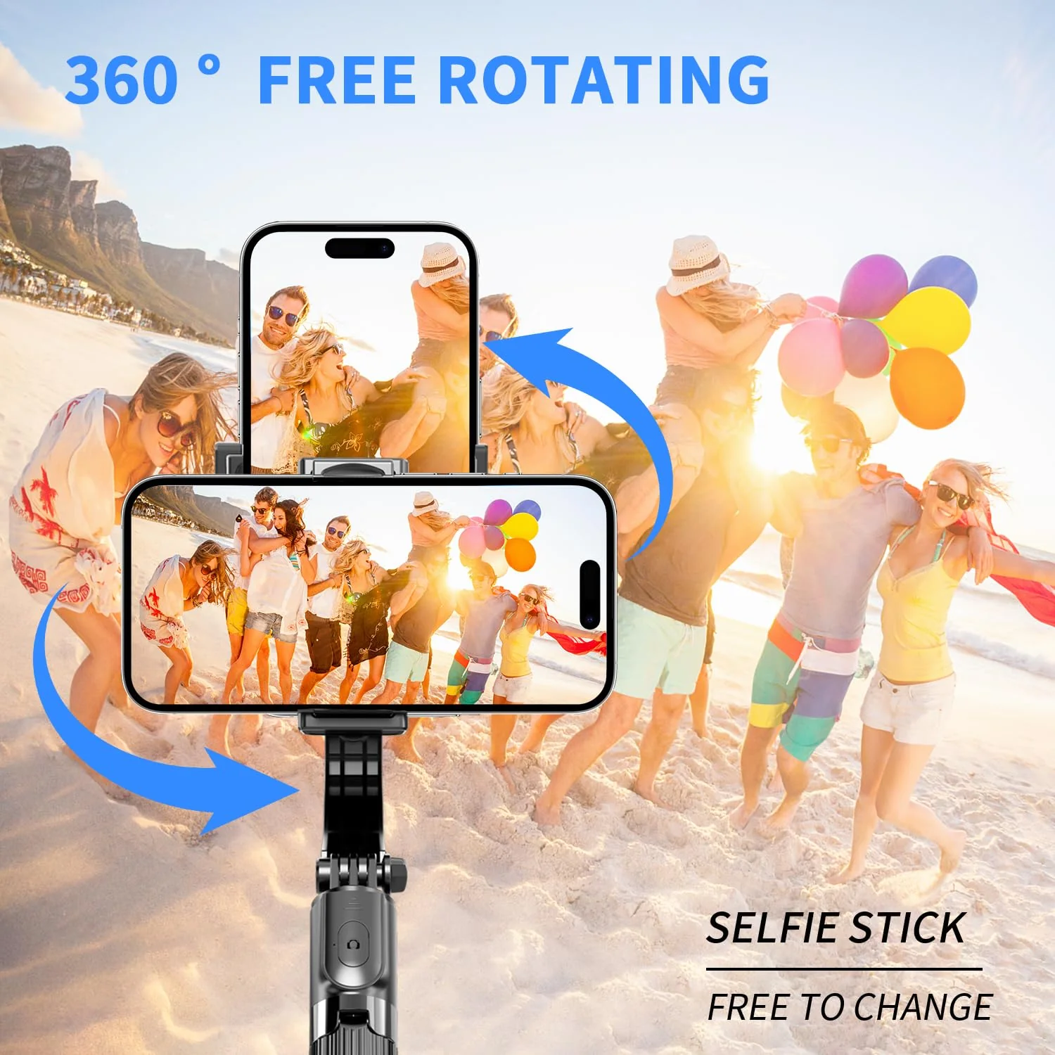 Selfie Stick Head Stabilizer, 360° Swivel Tripod with Wireless Remote, Portable Cell Phone Holder, Self-Balancing Single-Axis Head for Smartphones Tiktok Vlog Youtuber Live Video Recording - Image 3