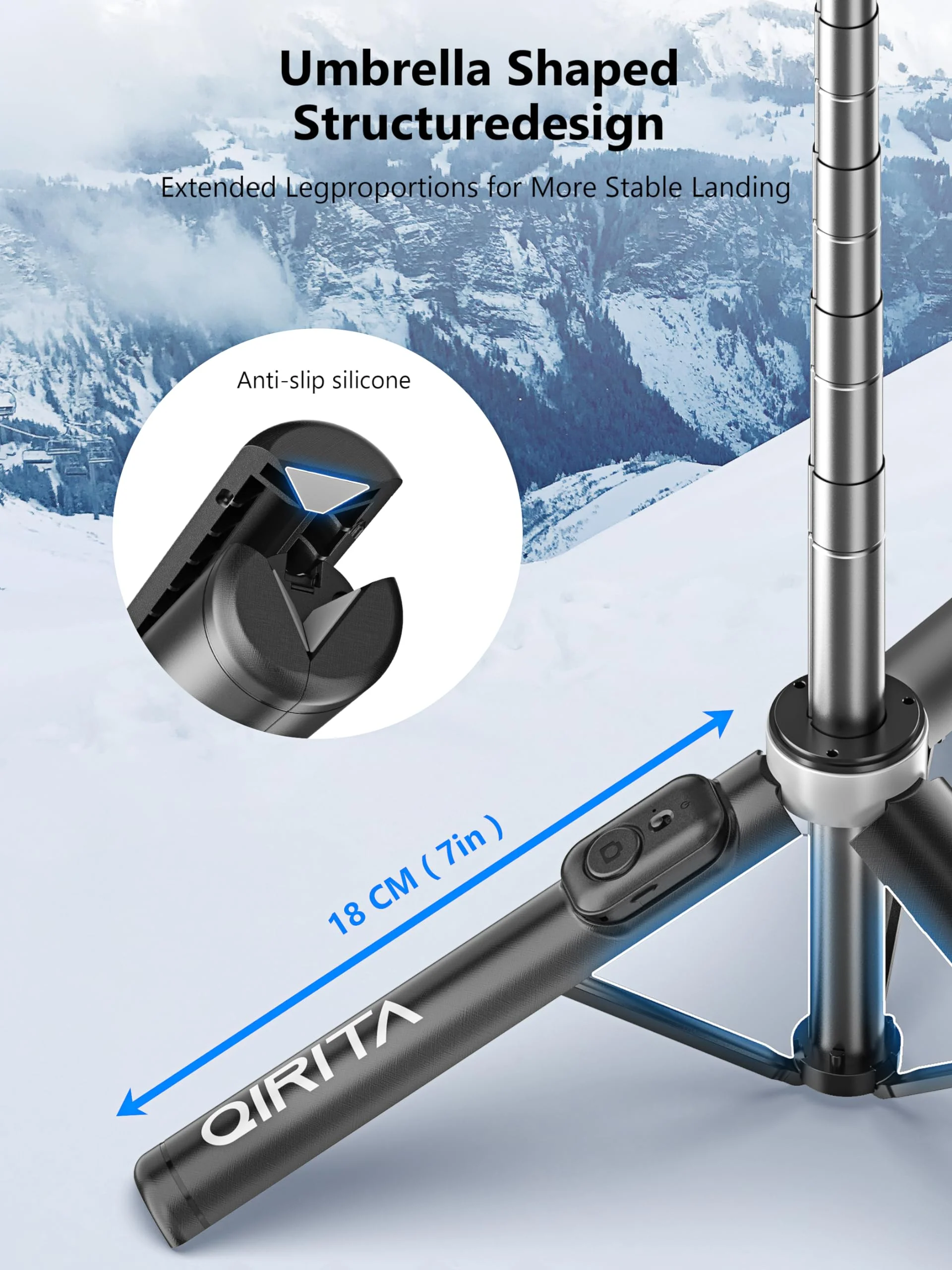 Selfie Stick & Phone Tripod, All in 1 Selfie Stick Tripod with Remote, Phone Travel Tripod Stand for Video Recording, Live Streaming, Photograph, Group Photo, Vlog Compatible with All Cellphones 52in-Stainless Steel Pole - Image 2