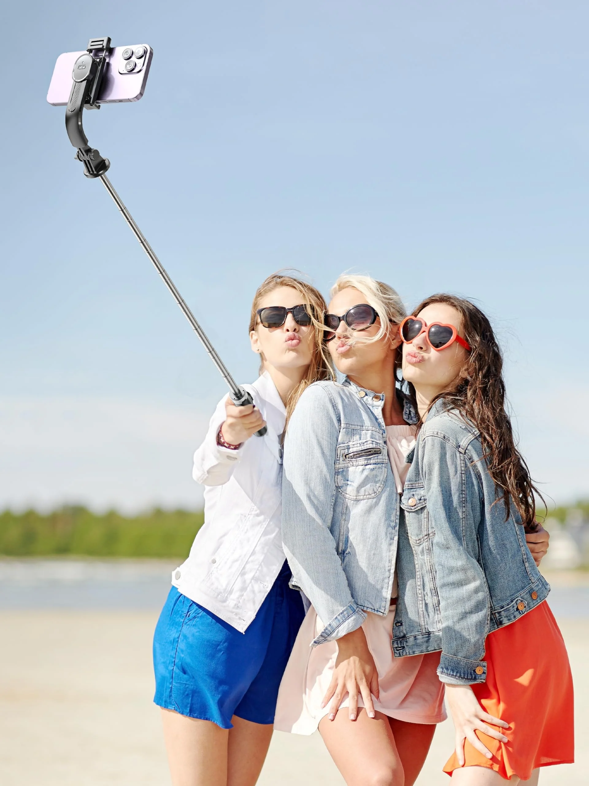 Selfie Stick & Phone Tripod, All in 1 Selfie Stick Tripod with Remote, Phone Travel Tripod Stand for Video Recording, Live Streaming, Photograph, Group Photo, Vlog Compatible with All Cellphones 52in-Stainless Steel Pole - Image 8