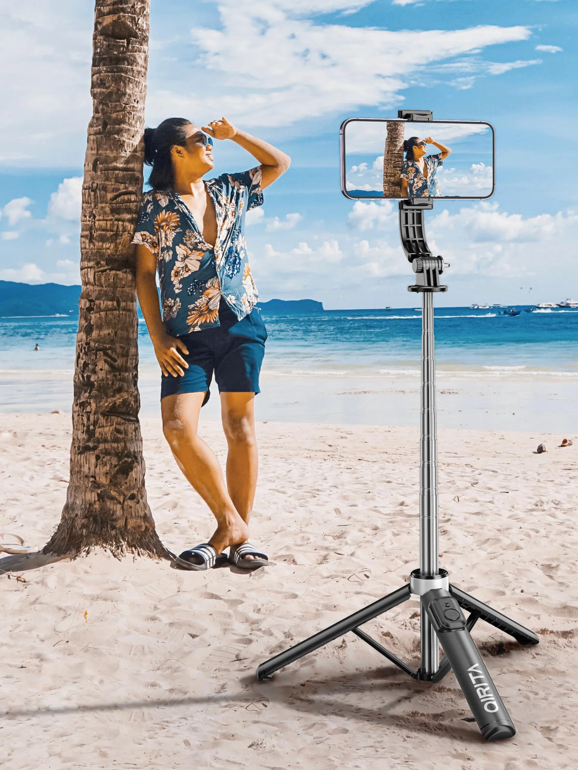 Selfie Stick & Phone Tripod, All in 1 Selfie Stick Tripod with Remote, Phone Travel Tripod Stand for Video Recording, Live Streaming, Photograph, Group Photo, Vlog Compatible with All Cellphones 52in-Stainless Steel Pole - Image 9