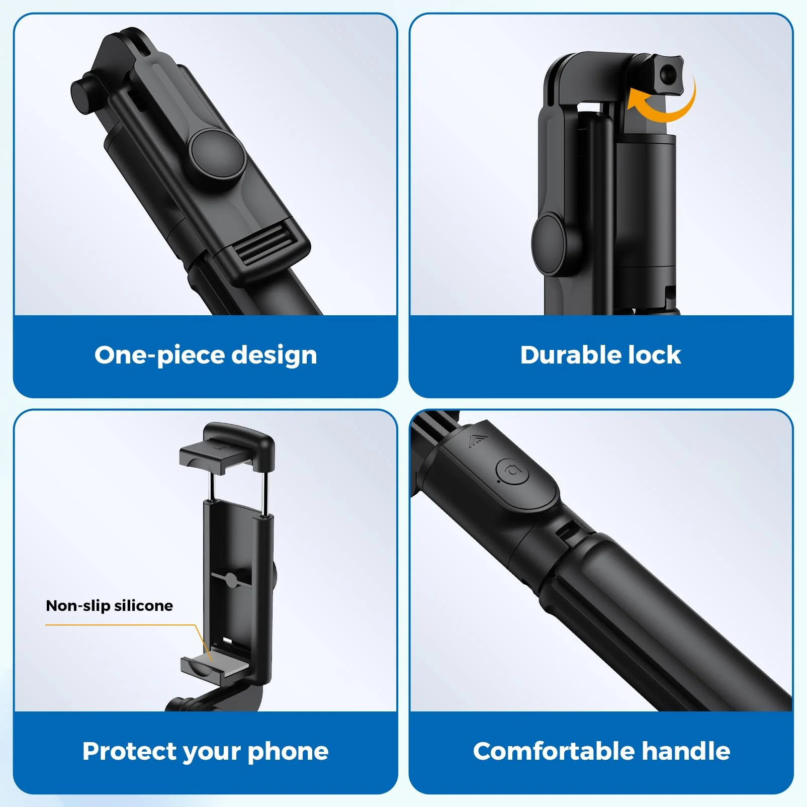 Selfie Stick Tripod, Retractable Selfie Stick Tripod with Wireless Remote Control, for Photograph, Live Streaming, Video Recording, Compatible with Android, iPhone and More - Image 3