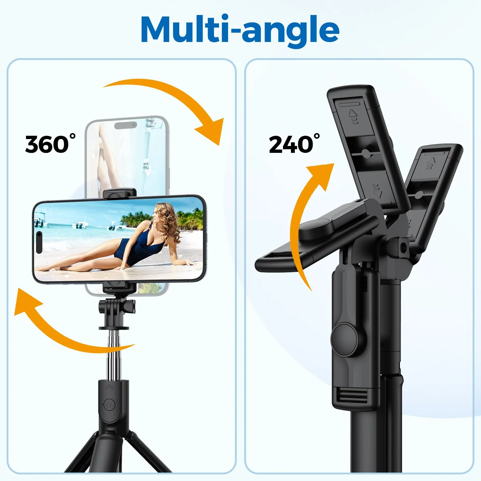 Selfie Stick Tripod, Retractable Selfie Stick Tripod with Wireless Remote Control, for Photograph, Live Streaming, Video Recording, Compatible with Android, iPhone and More - Image 6