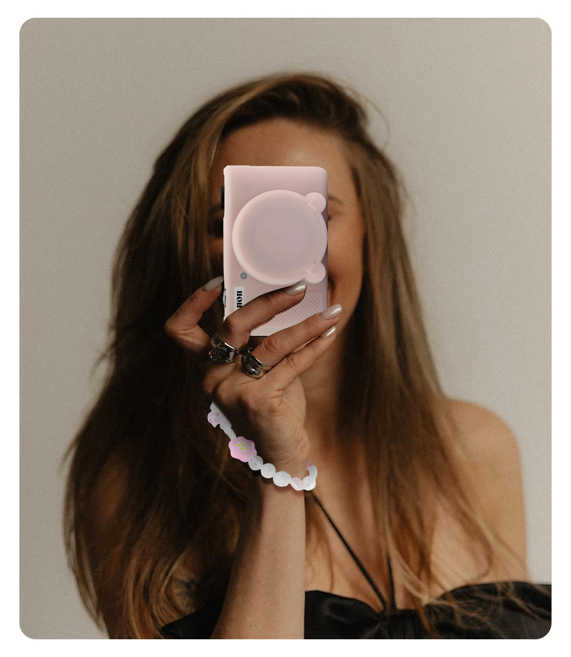 Seltureone for Canon PowerShot SX740/SX730 HS Case with Cute Charm Wrist Strap and Screen Protector, Anti-scratch Soft Silicone Built-in Lens Cap for Canon SX740/SX730 Case - Jelly Pink - Image 6