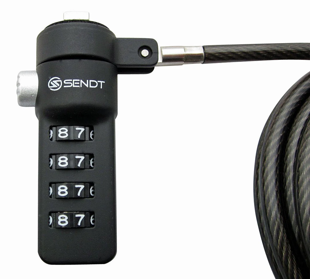 Sendt Black Notebook/Laptop Combination Lock Security Cable - Image 2