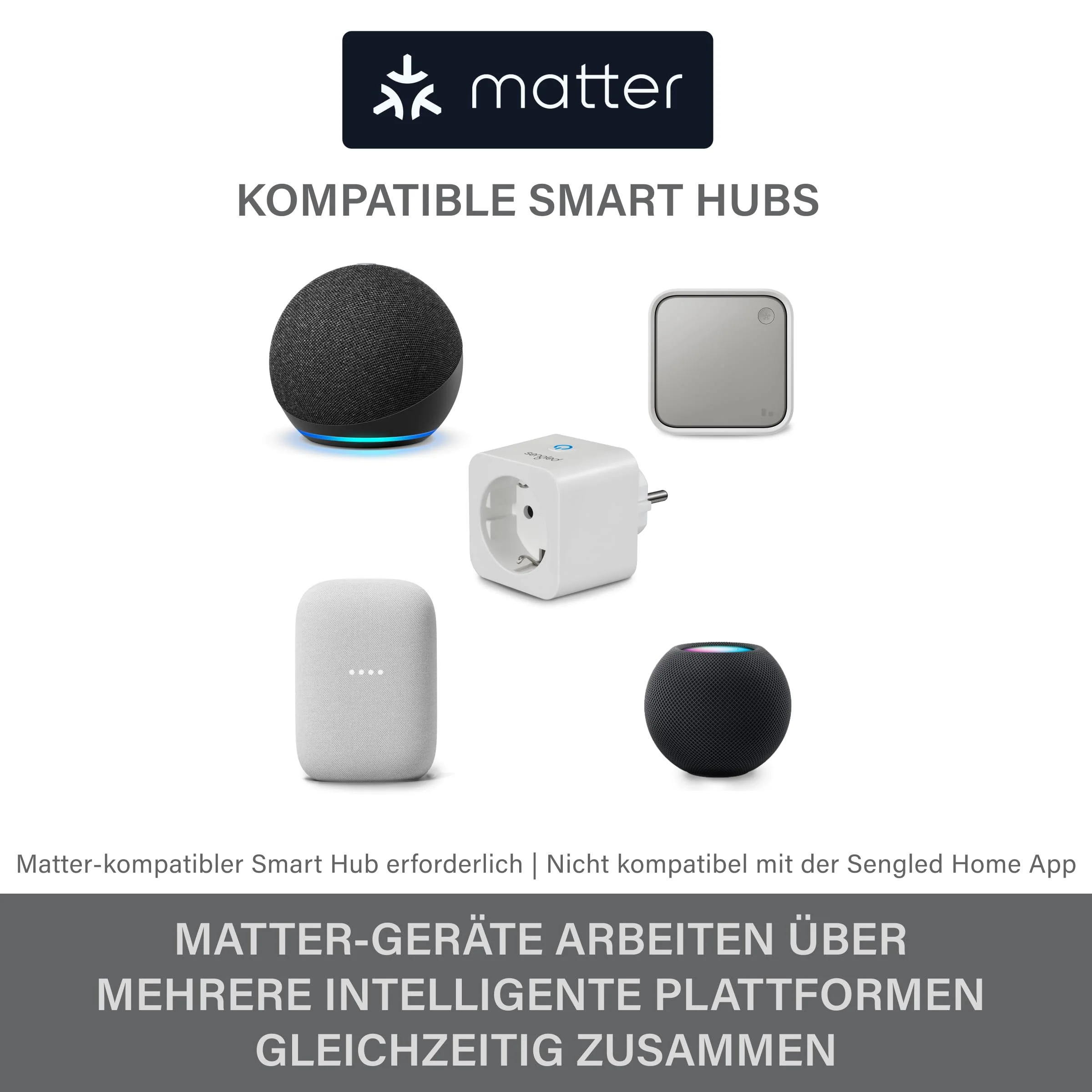 Sengled Smart Plug Matter Works with Alexa Instant Pairing Supports up to 2300W Matter Compatible Platform Required 2.4GHz WiFi 1 Pack - Image 5