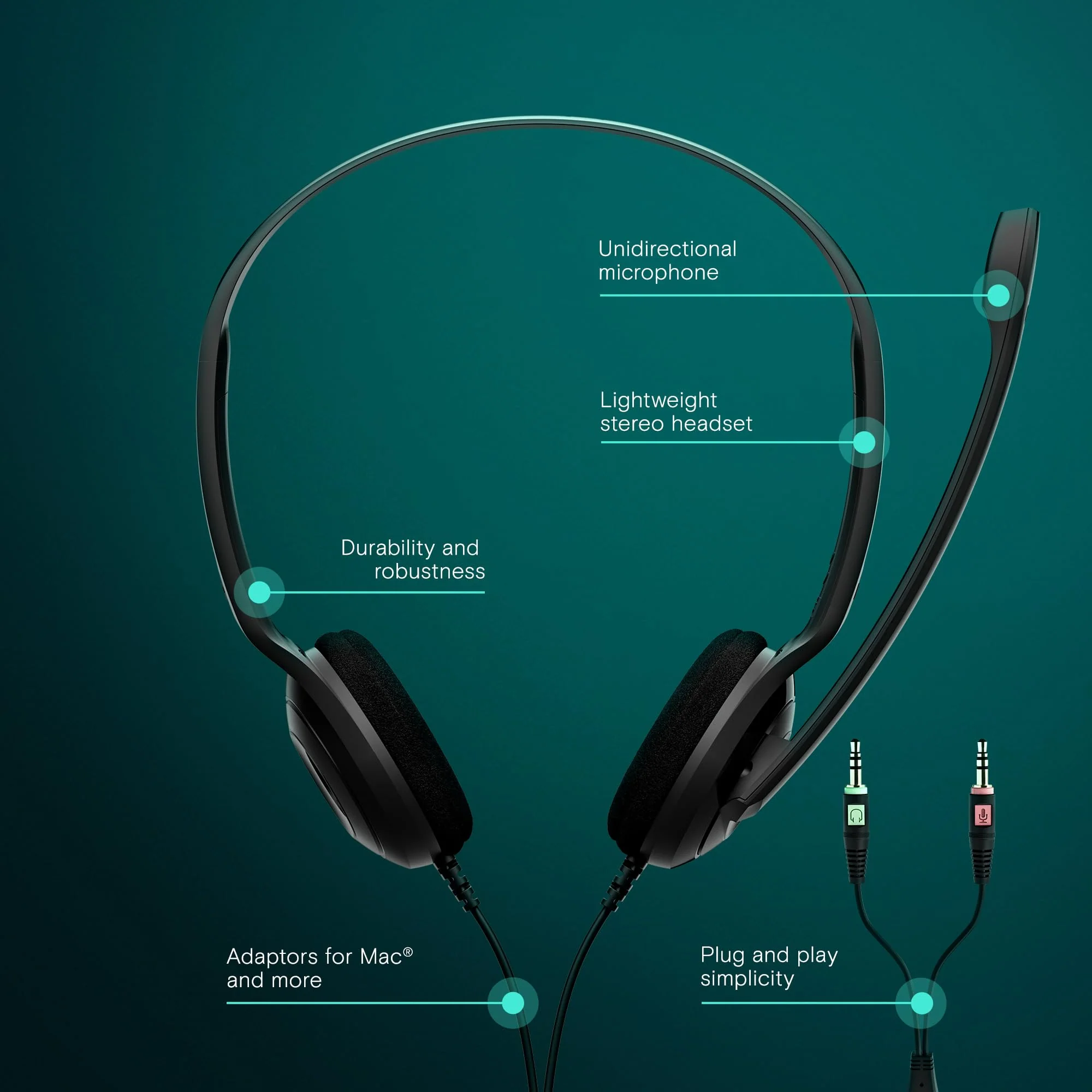 Sennheiser PC 3 Chat - Durable On-Ear Wired Headset - Noise Cancelling Microphone for Casual Gaming and Easy Connectivity - Lightweight Stereo Quality Sound - Great for Internet Telephony & E-Learners Standard Packaging - Image 2