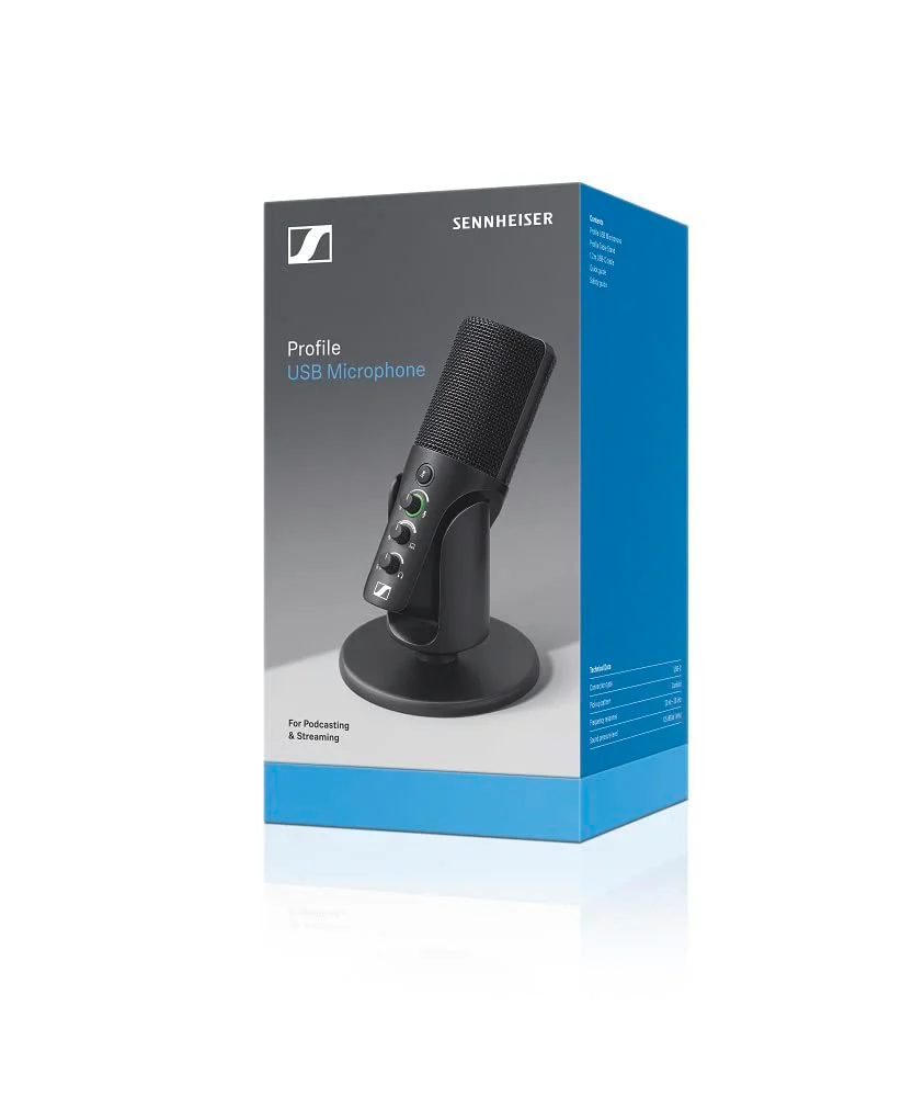 SENNHEISER Professional Profile - USB Cardioid Condenser Microphone & Table Stand, 1.2 m USB-C Cable - Mute Button, Built-in Headphone Jack, Gain, Mix & Volume Control, for PC & Mac,Black Profile Mic - Image 8