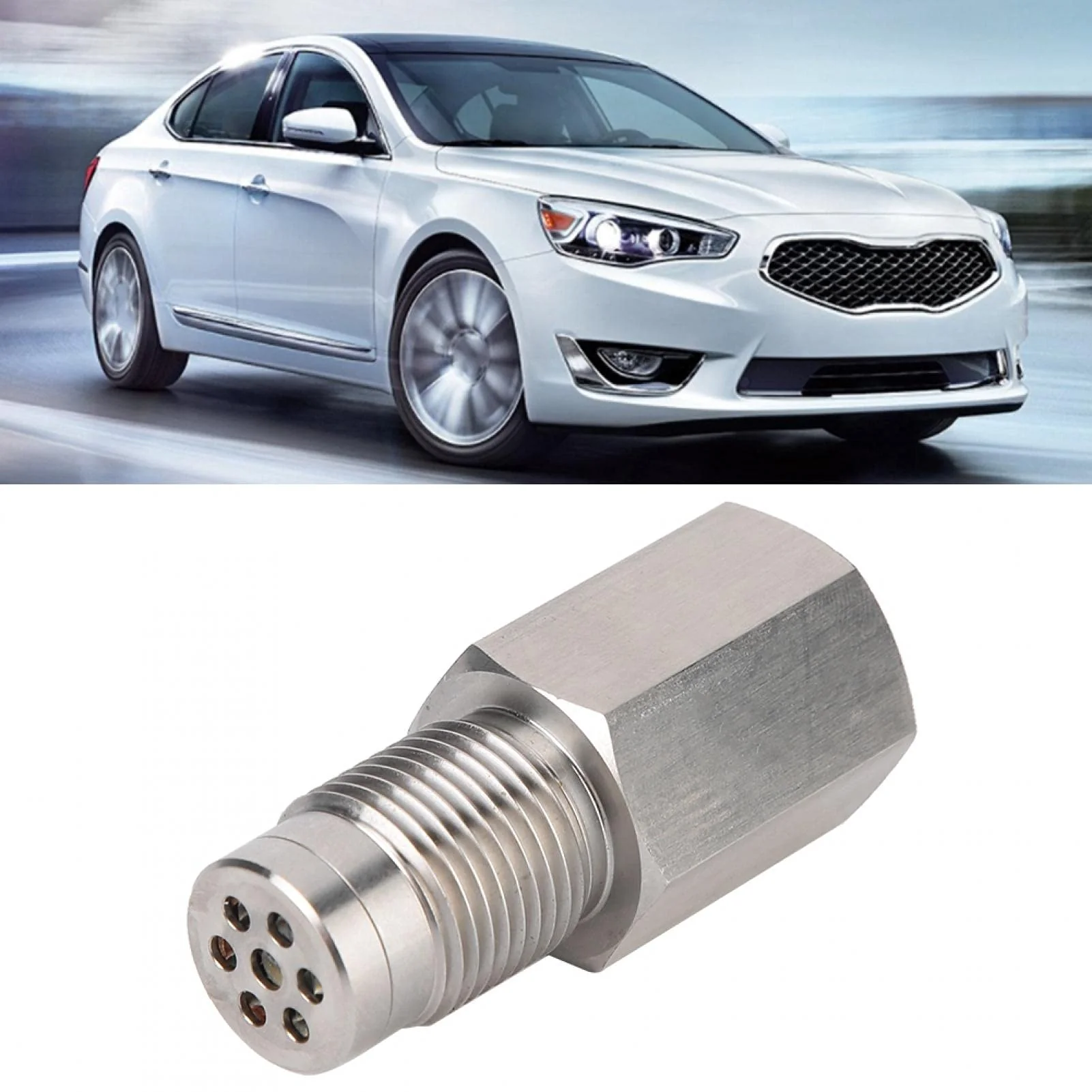 Sensor Oxigeno + Stainless Steel O2 Sensor Protective Case Plug Adapter with Mini Catalytic Converter M18 x 1.5 - Image 9