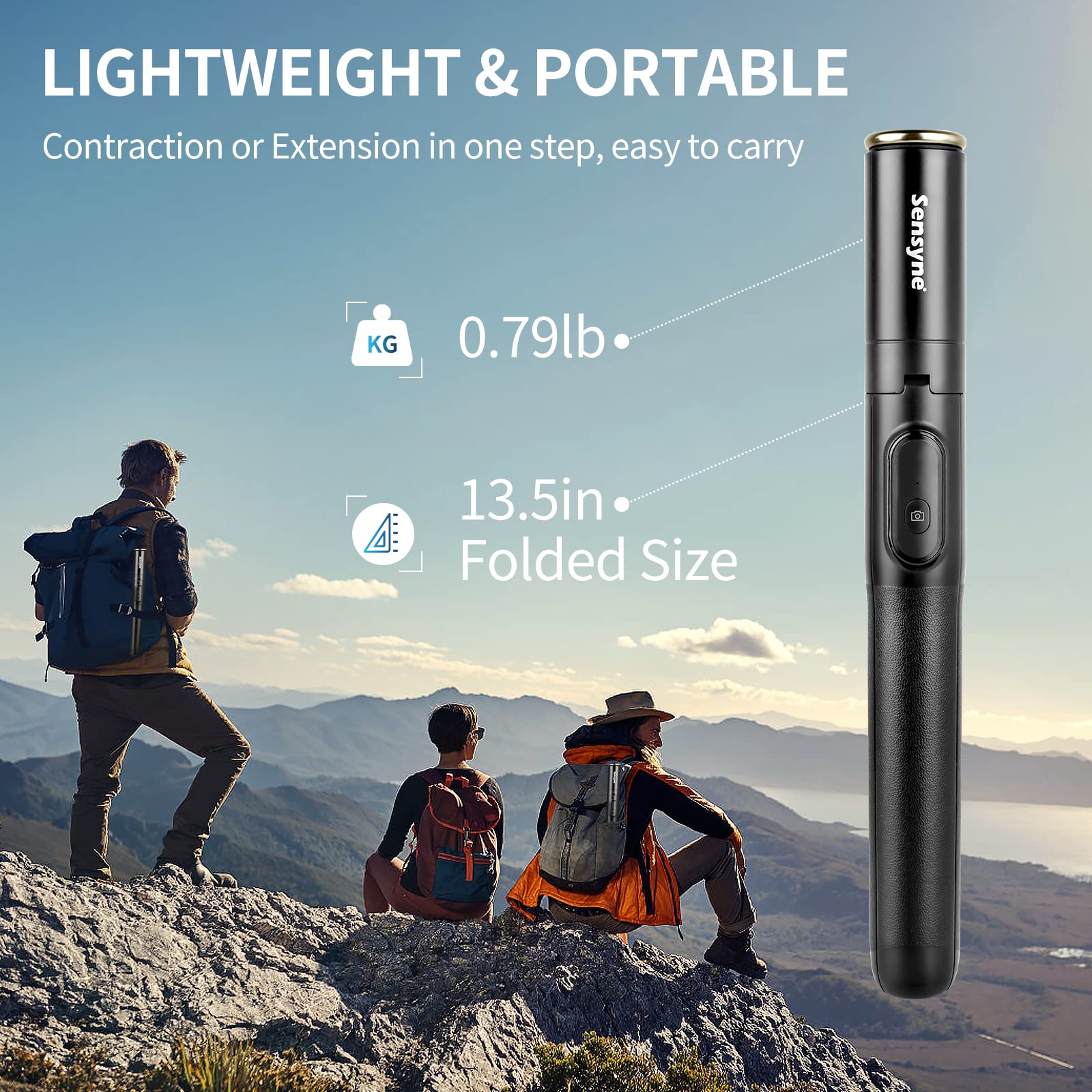 Sensyne 60" Selfie Stick & Cell Phone Tripod, Lightweight All in One Phone Tripod Integrated with Wireless Remote Compatible with All Cell Phones for Selfie/Video Recording/Photo/Live Stream/Vlog - Image 6