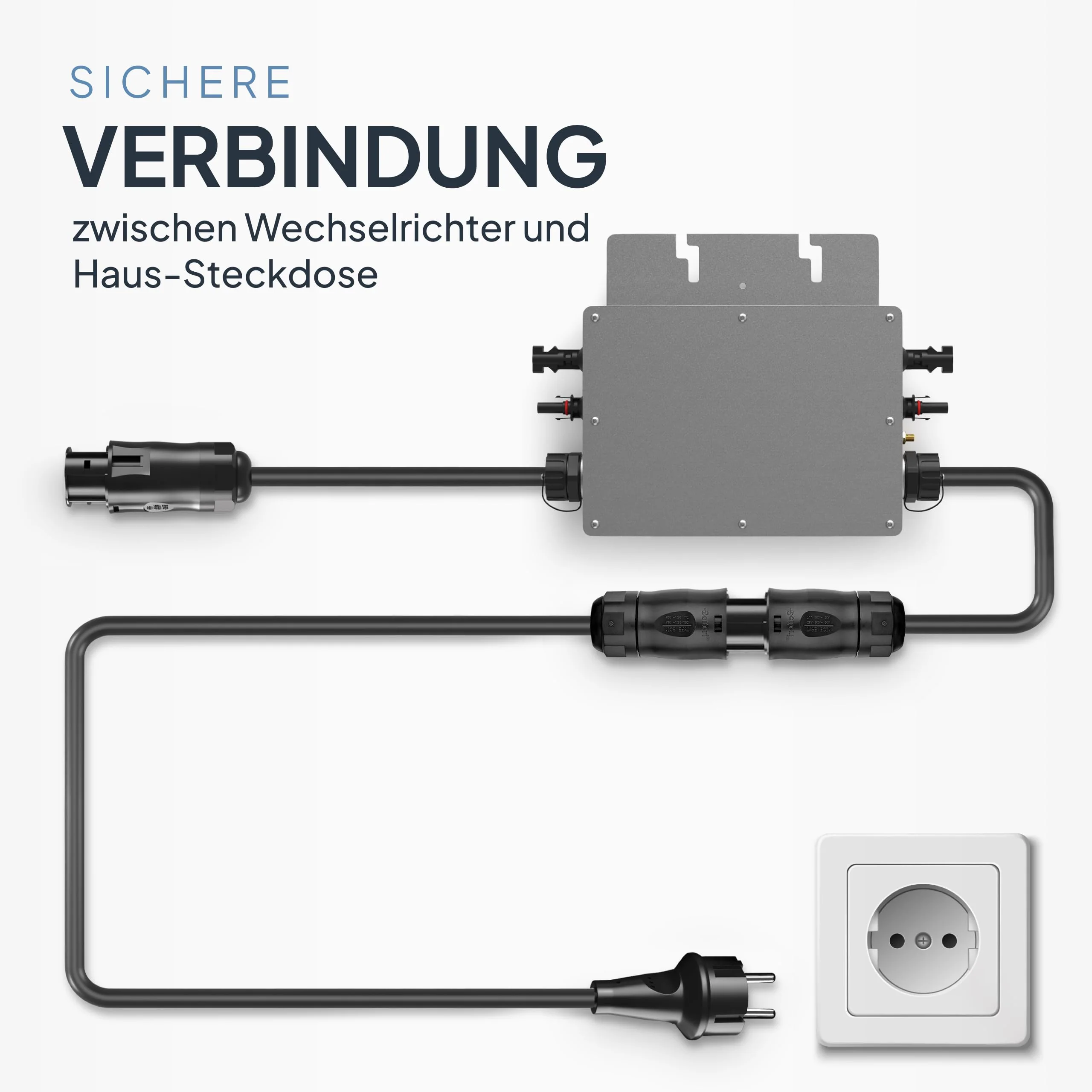 SEPO-Leitungen BC01 Balcony Power Station Cable - Female to Schuko Plug 2 m (IP44) Including 0% VAT According to § 12 Paragraph 3 UStG - AC Extension Cable for Inverter Deye, Envertech, TSUN, NEP 0% VAT - Cable 2 Meter - Image 4