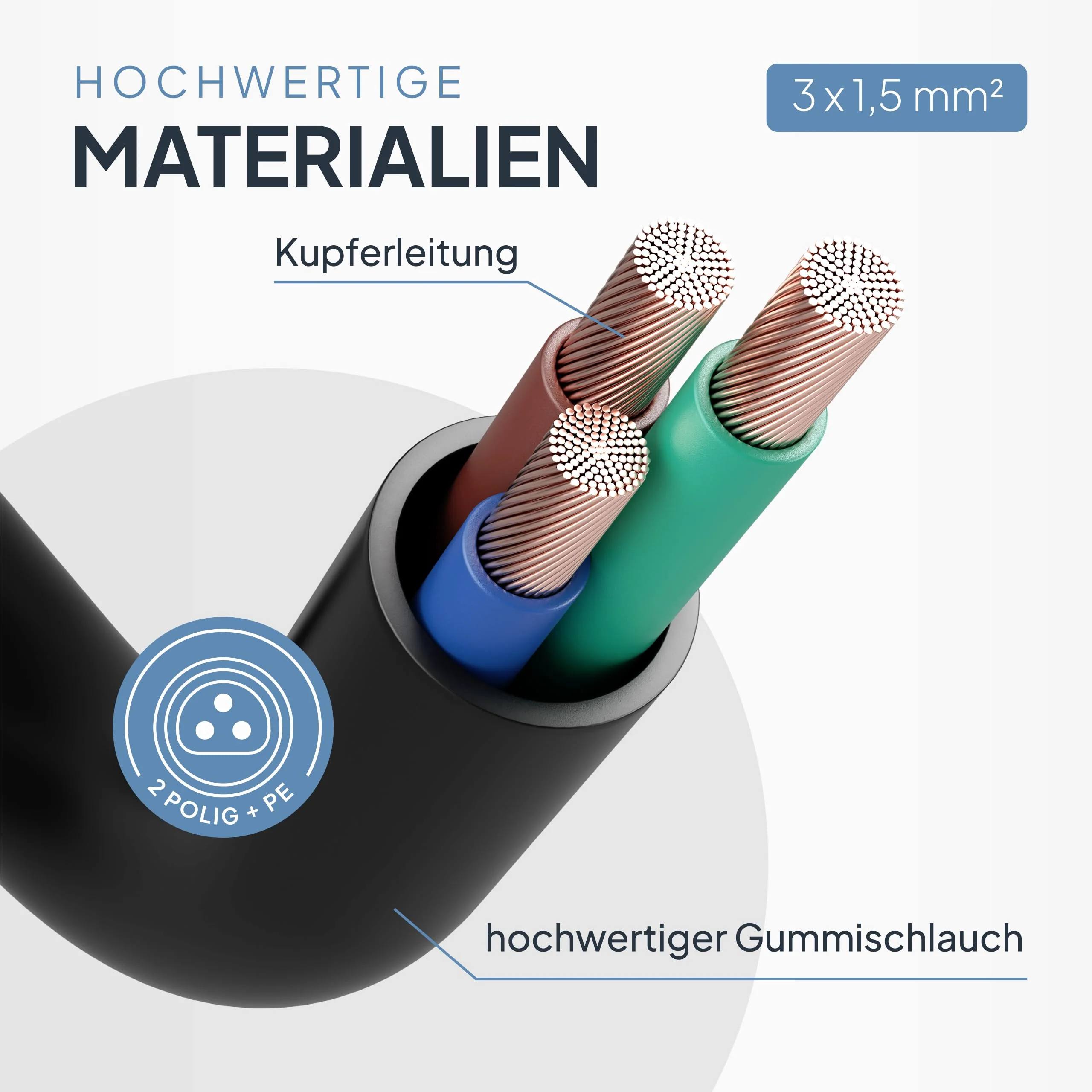 SEPO-Leitungen BC01 Balcony Power Station Cable - Female to Schuko Plug 2 m (IP44) Including 0% VAT According to § 12 Paragraph 3 UStG - AC Extension Cable for Inverter Deye, Envertech, TSUN, NEP 0% VAT - Cable 2 Meter - Image 6