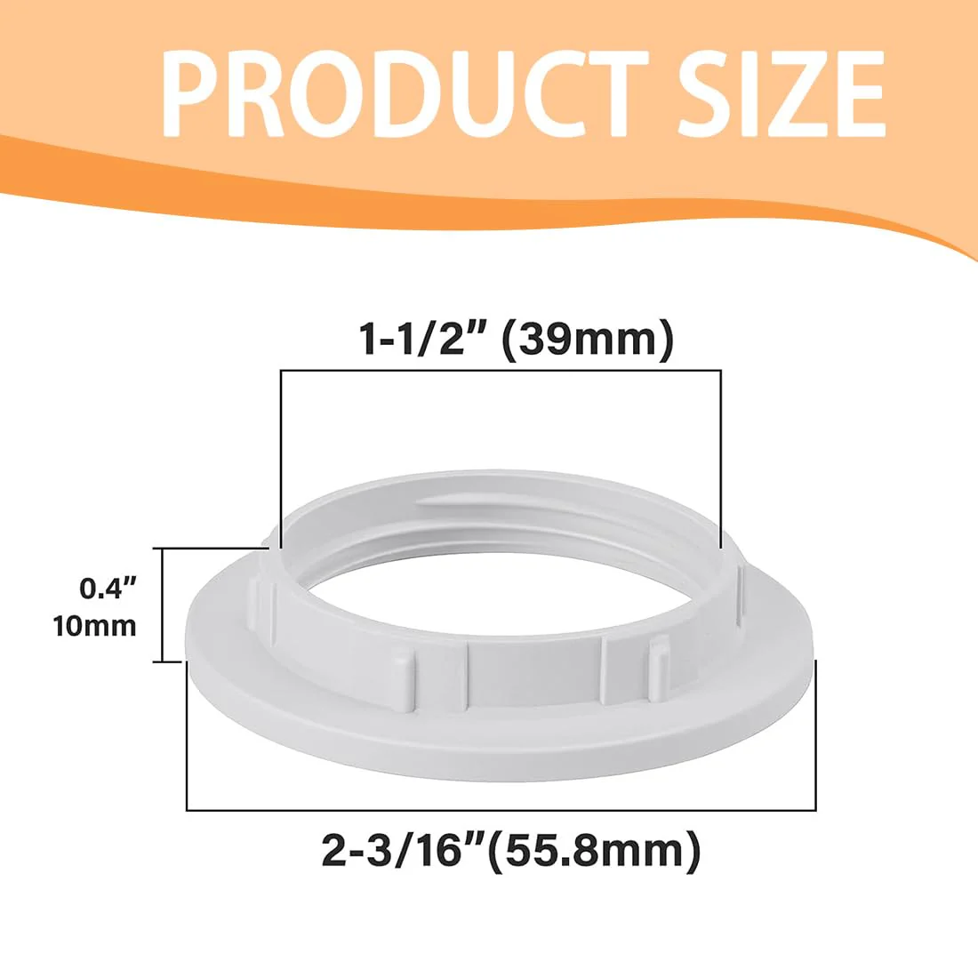 Set of 10 Screw Rings for Lamp Holder, Heat Resistant Thread Ring for Lampshade or Glass Shade, Plastic Lamp Holder, E27 Screw Ring for Lamp Holder, Heat Resistant Thread Ring - Image 2