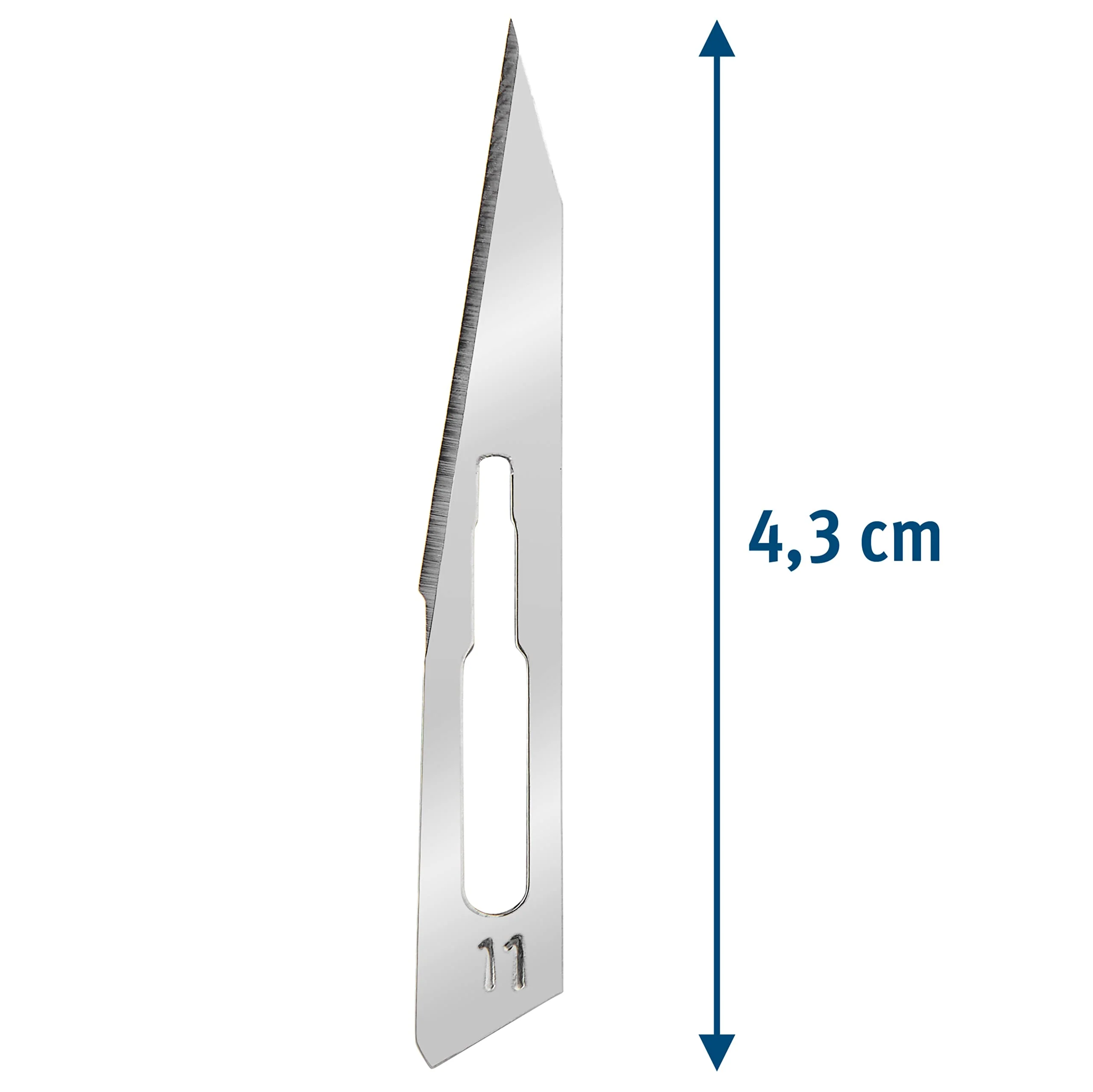 Set of 10 Sterile Scalpel Blades Figure 11 Made of Carbon Steel - Replacement Blades + 1 x Shehadeh - Scalpel Holder - Stainless Steel - Image 2