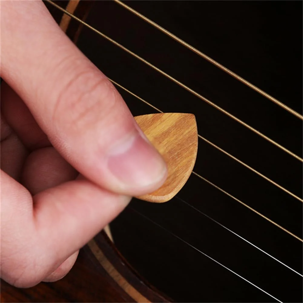 Set of 2 guitar picks made of real wood | For electric, acoustic and bass guitars in various strengths, 1 inch - Image 3